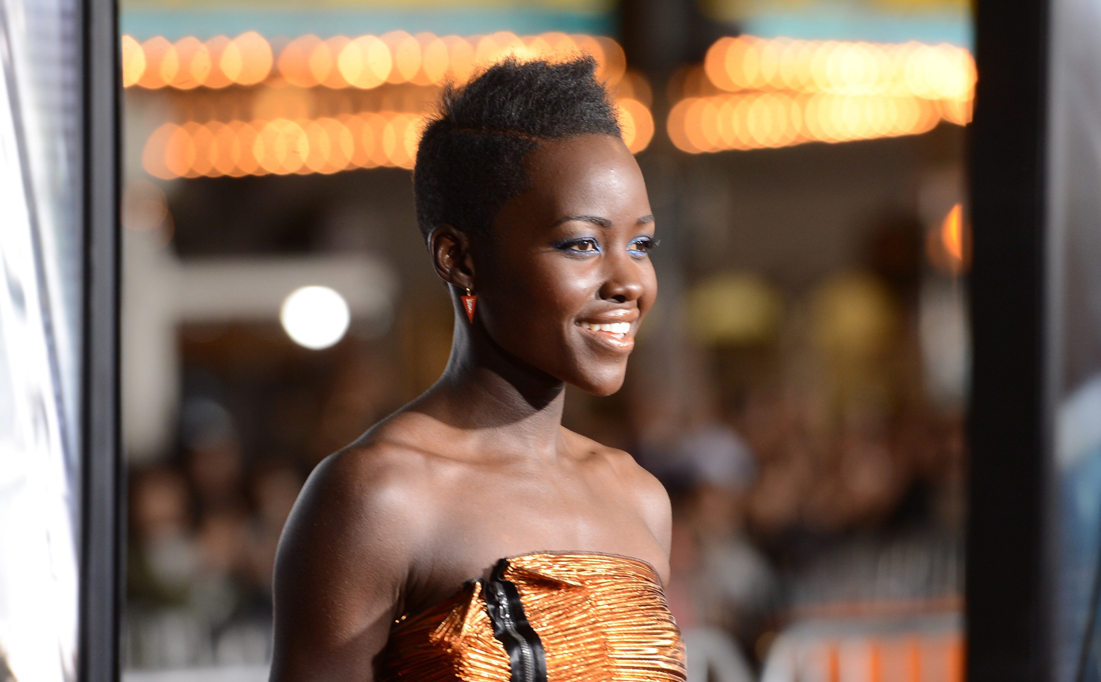 Actress Lupita Nyong'o attends the premiere of Universal Pictures and Studiocanal's 'Non-Stop' at Regency Village Theatre on February 24, 2014 in Westwood, California. (Photo by Jason Merritt/Getty Images)