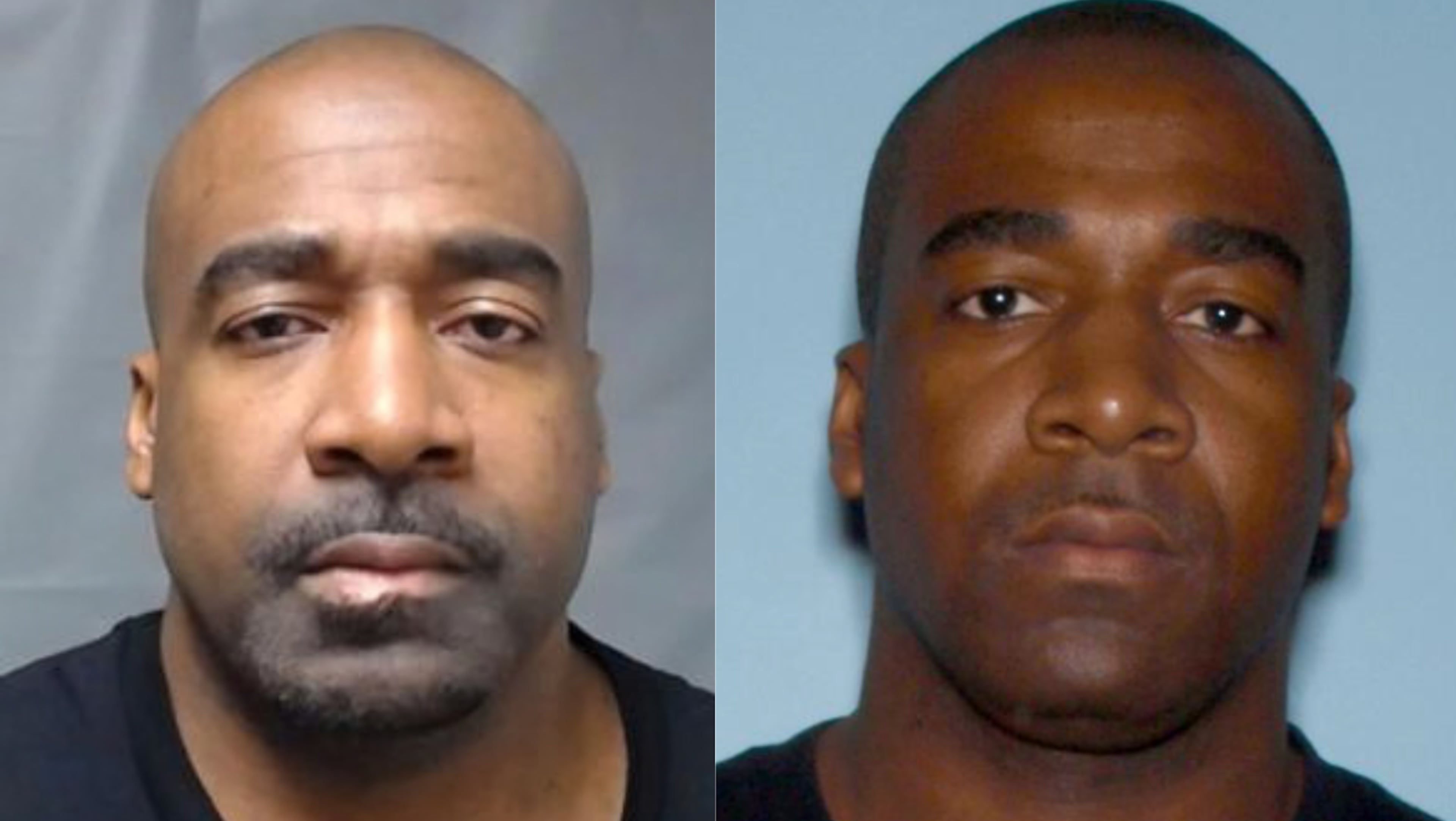 Cameron Livsey, 47, photographed in April following his federal arrest (left) and in 2013 for a driver's license. (Handout from DeKalb County district attorney's office)