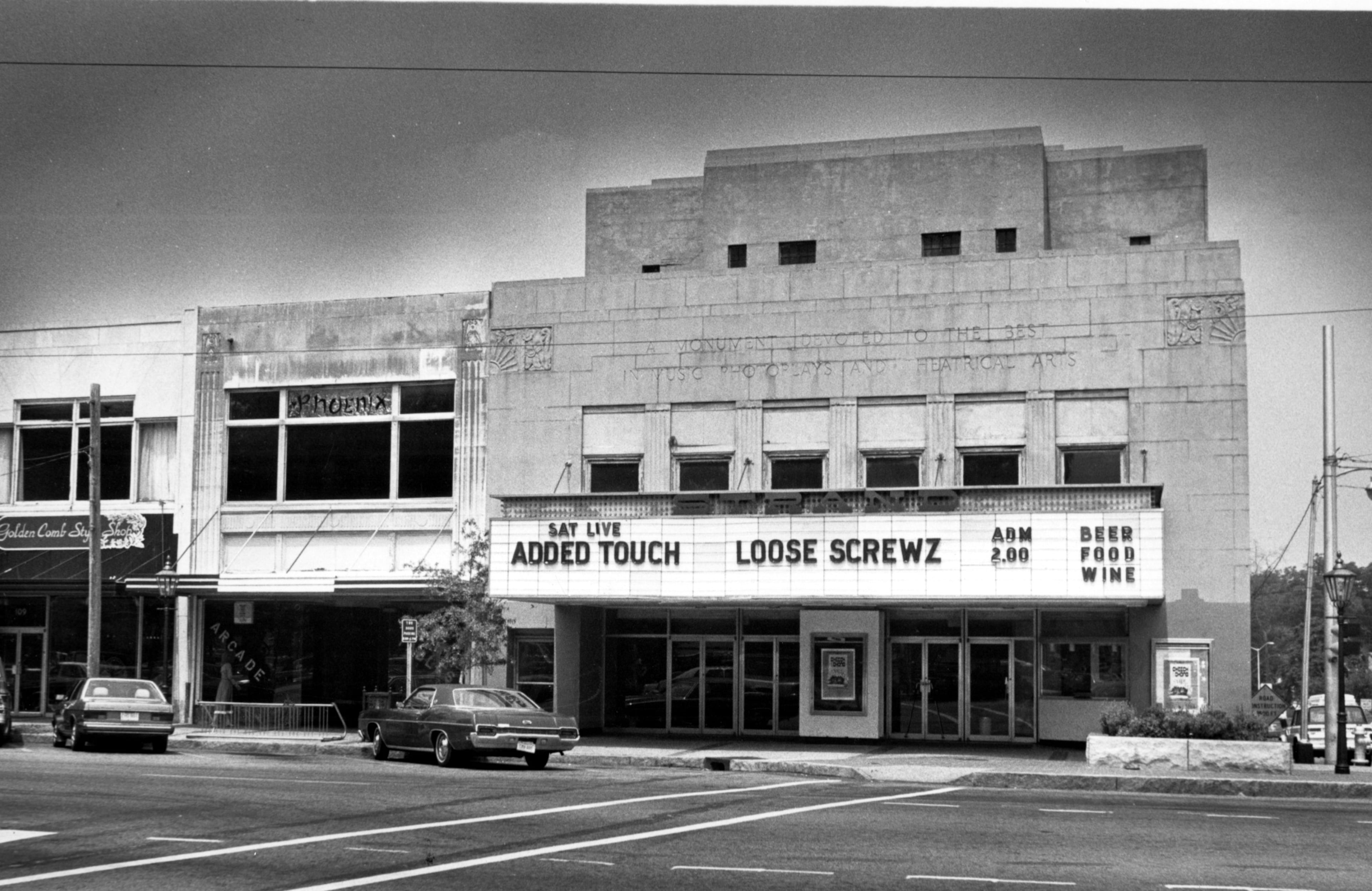The Strand Theater, pictured here in 1983, was built in the 1930s. It's now been restored and is once again sparkling Marietta landmark.