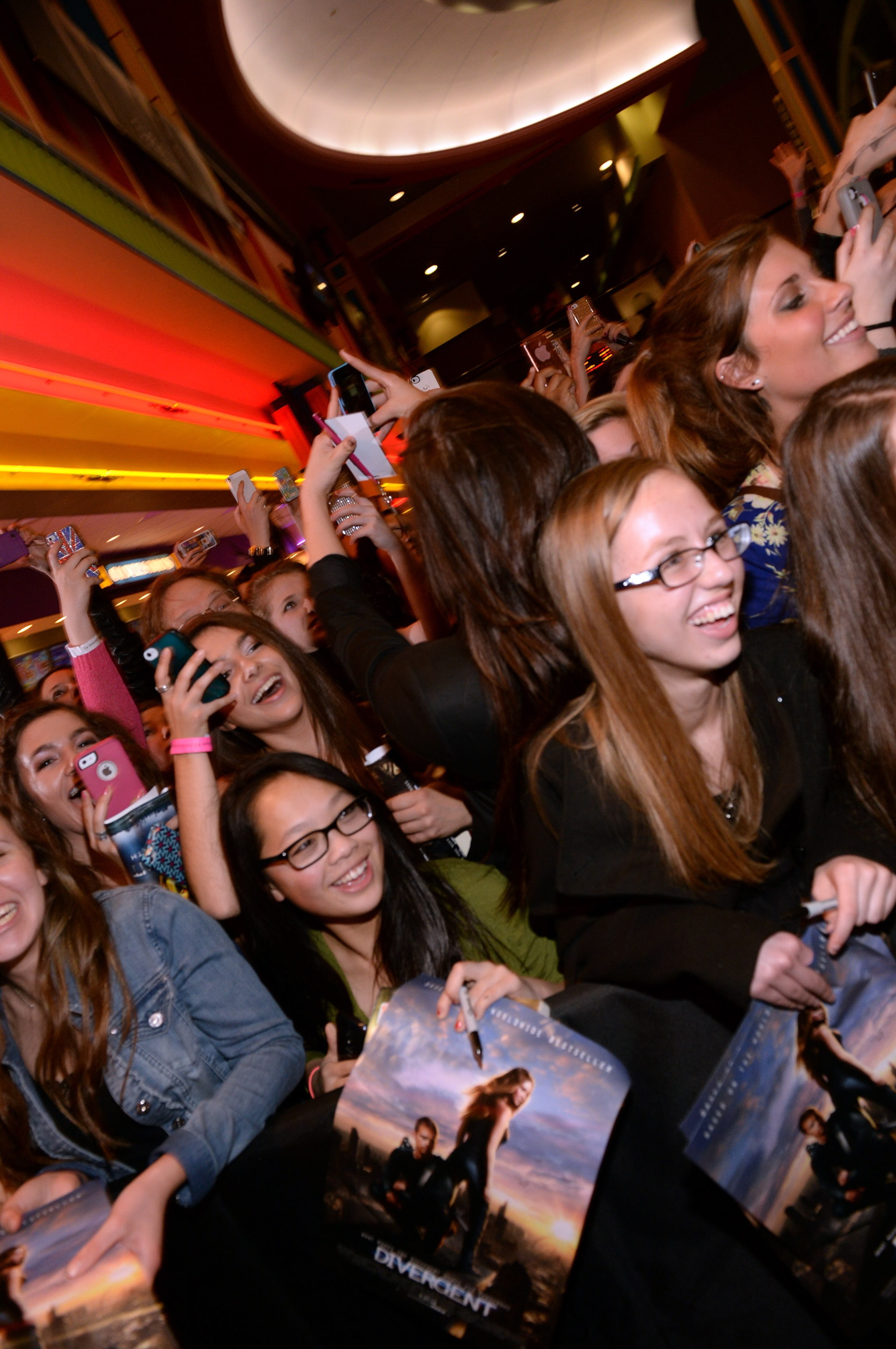 Fans react at a screening of "Divergent" March 3, 2014 at Regal Atlantic Station in Atlanta.