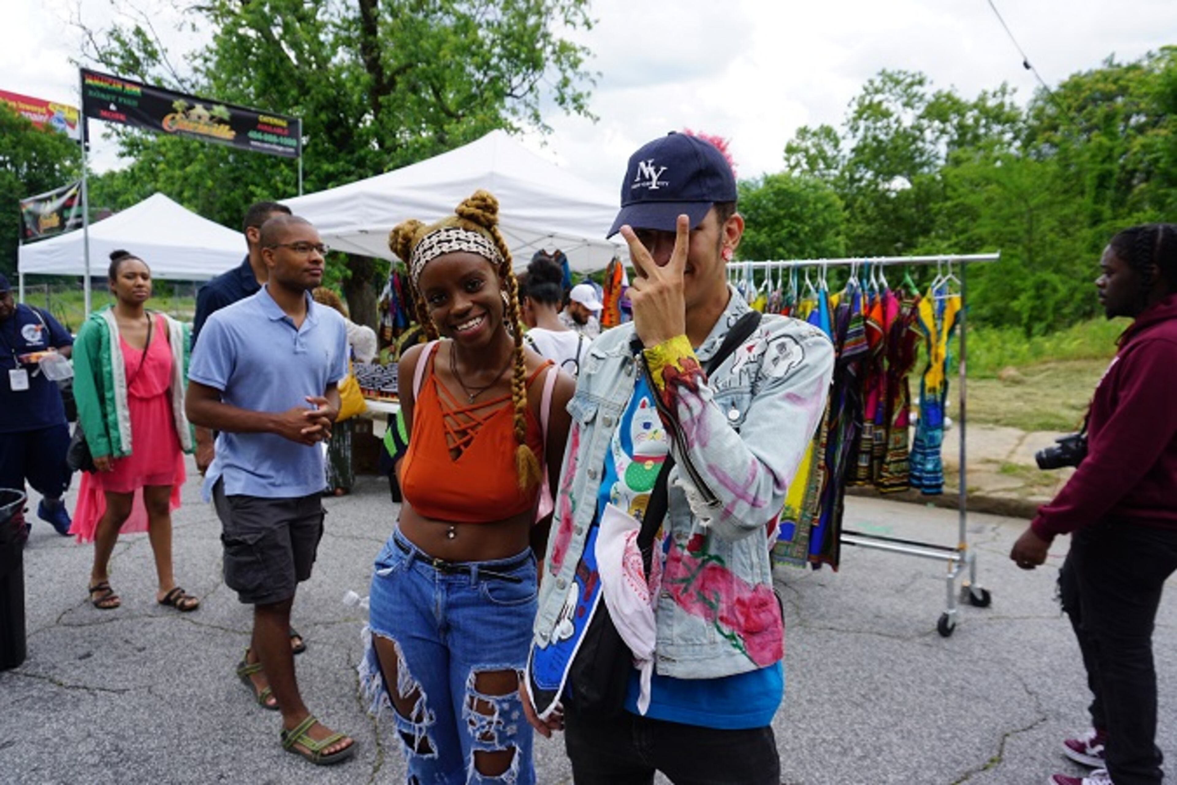 Teona White (left) and Mercy Borders pose at the Sweet Auburn SpringFest 2017 on Saturday, May 13, 2017.