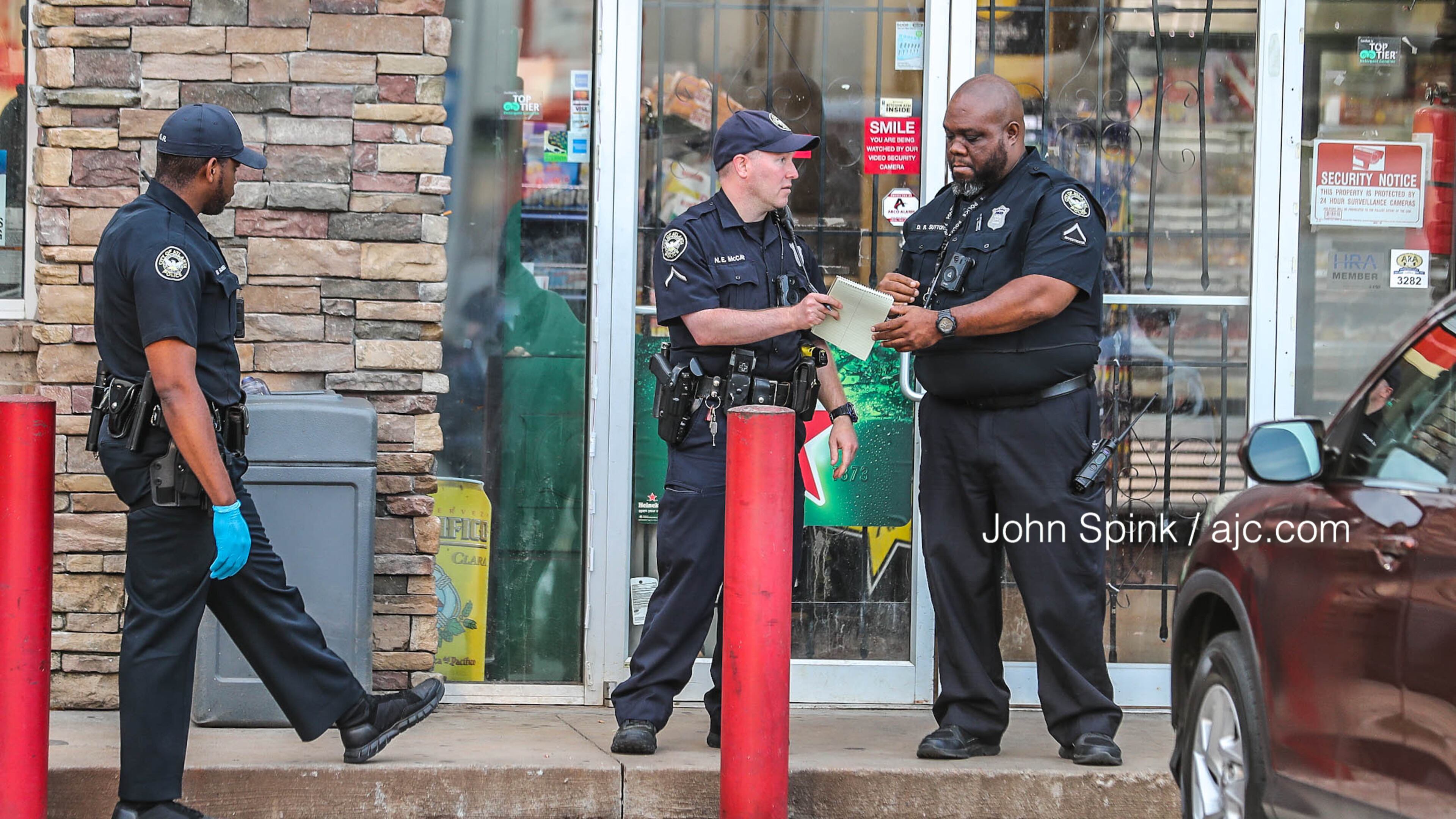 Atlanta police investigated the stabbing Tuesday morning at an Exxon station on McDonough Boulevard.