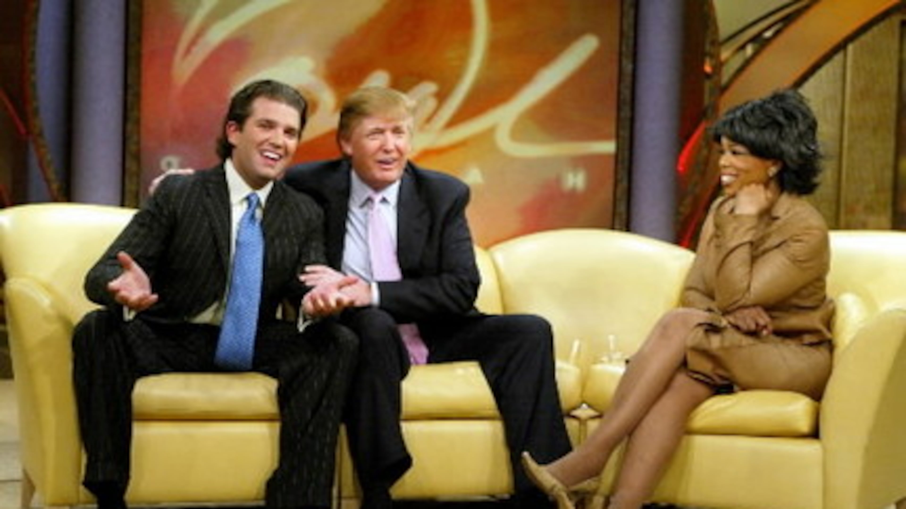 Oprah Winfrey with Donald Trump and Donald Trump Jr. on her former talk show. Associated Press photo