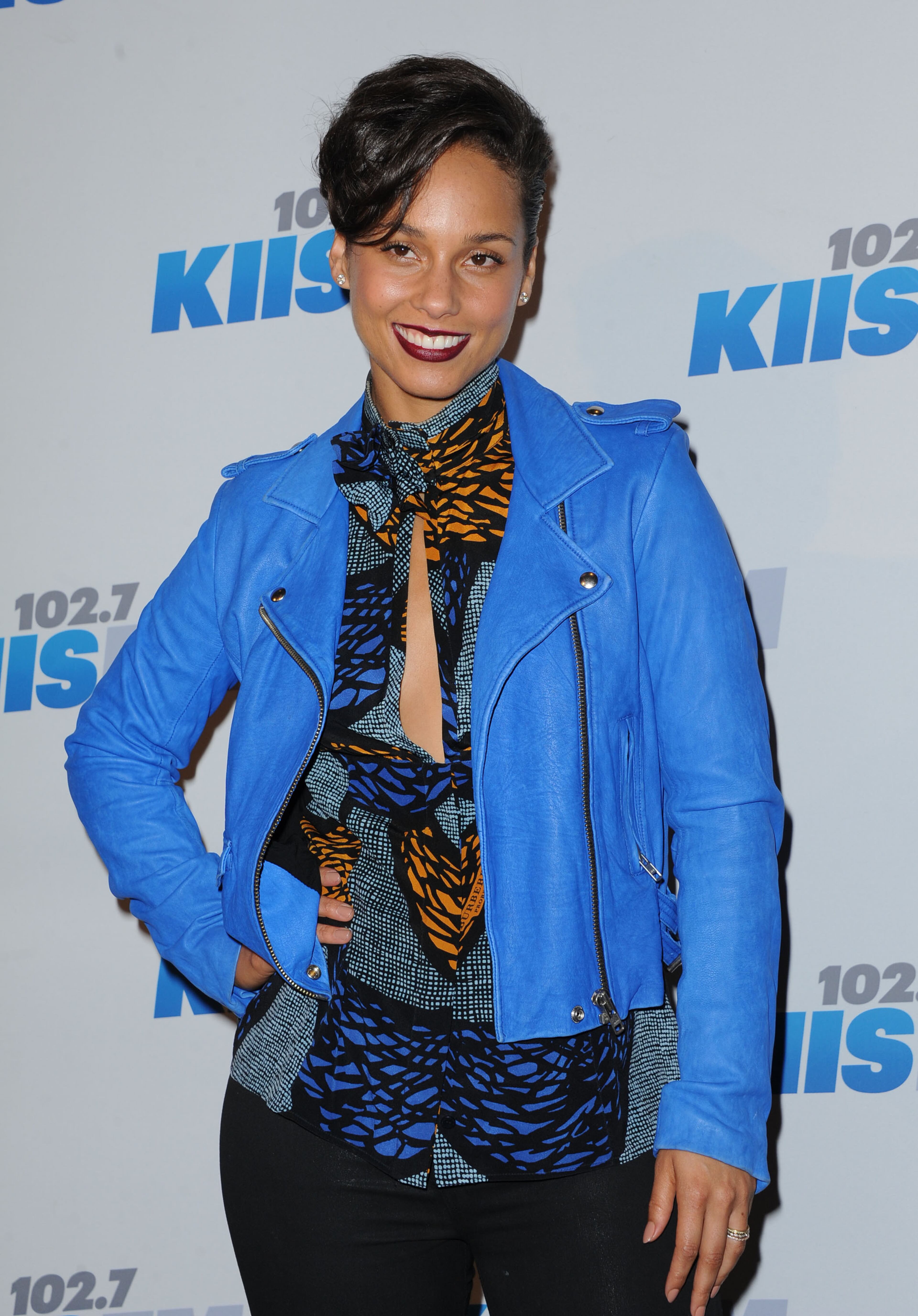 Alicia Keys arrives at KIIS FM's Jingle Ball at Nokia Theatre LA Live. (Photo by Katy Winn/Invision/AP)