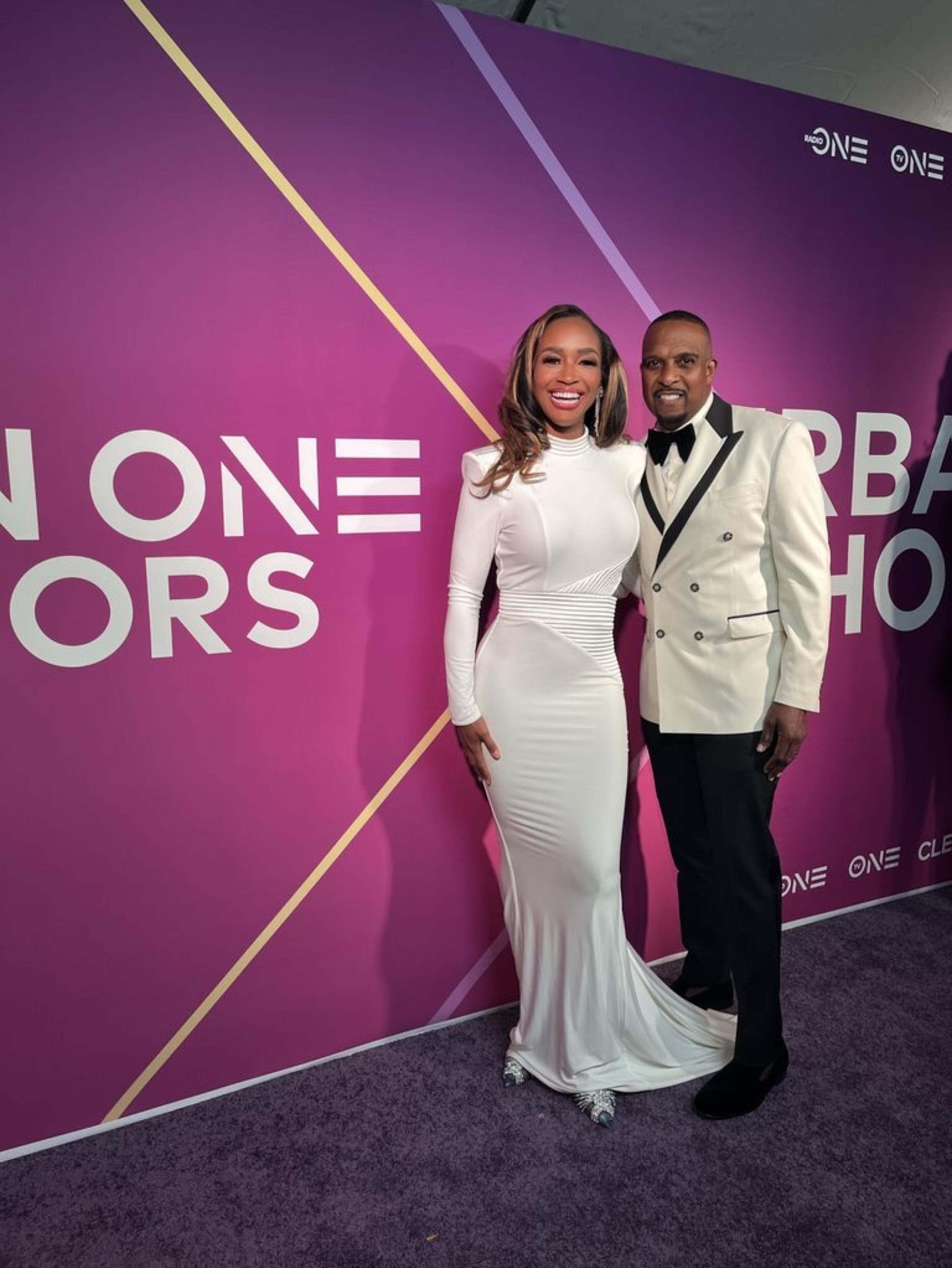 Married To Medicine's Contessa Metcalfe and husband Walter at the Urban One Honors red carpet (2022)