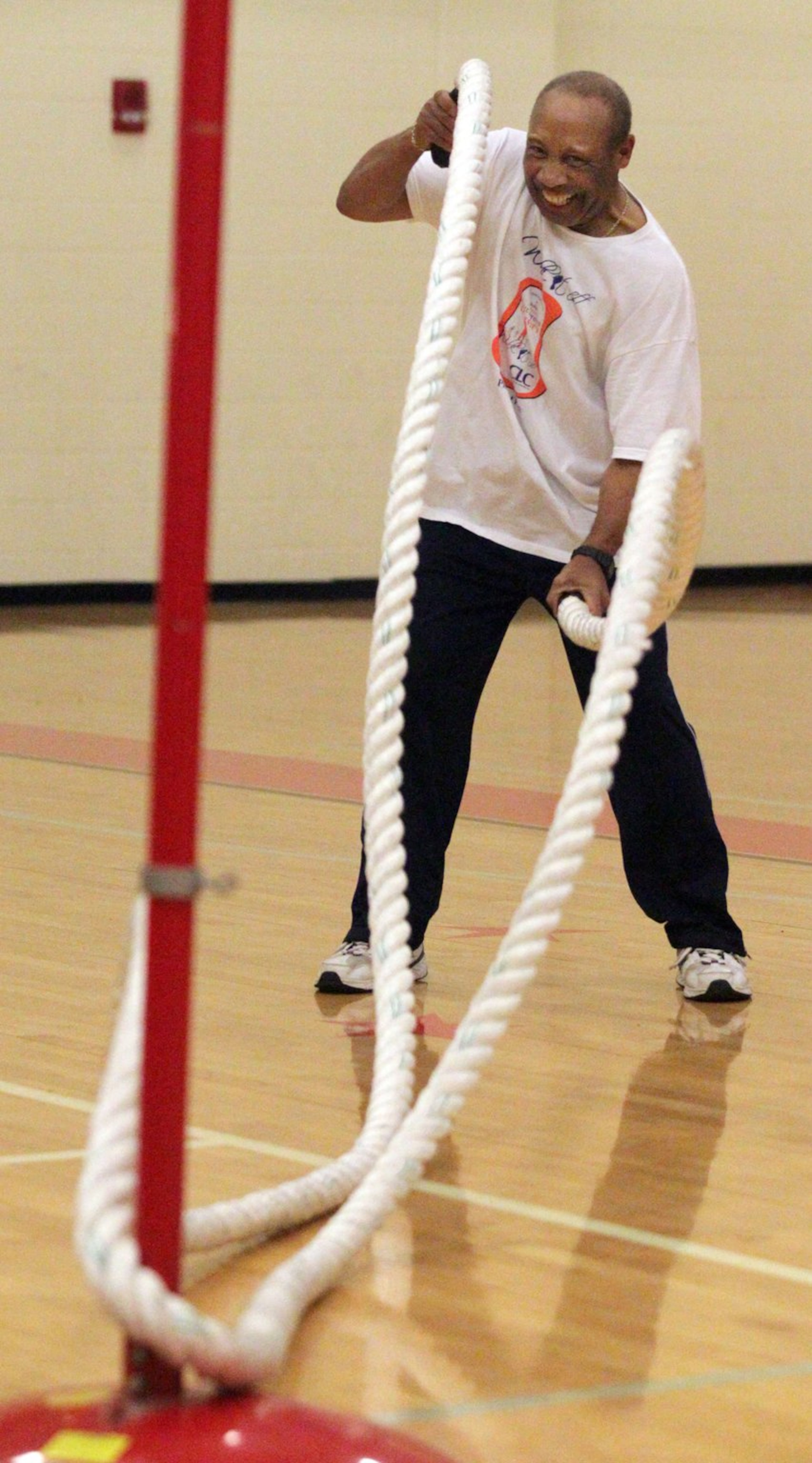 In this file photo, Jerry Heard works out with an exercise group at the Beulah Baptist Church Family Life Center in Decatur. From high blood pressure to obesity, African Americans are disproportionately represented. AJC FILE PHOTO /2013