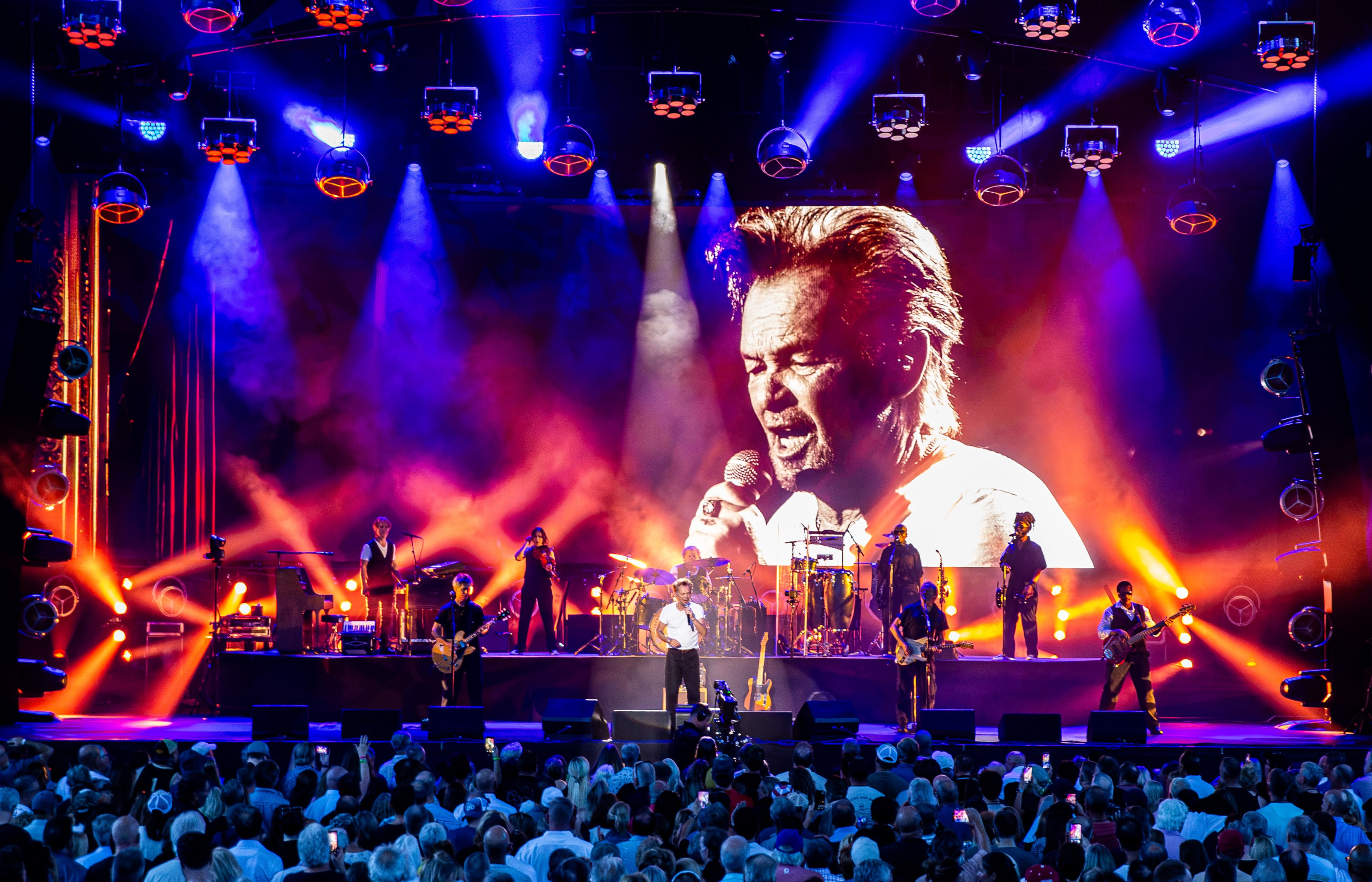 Alpharetta. GA: John Mellencamp visited America Bank Amphitheatre on his Dancing Words tour Saturday night. Running through two acts, with a 15 minute intermission, Mellencamp played nearly forty songs to a sing-along crowd. Photo taken Thursday August 1, 2026 at Ameris Bank Amphitheatre. Mellencamp (RYAN FLEISHER FOR THE ATLANTA JOURNAL-CONSTITUTION)