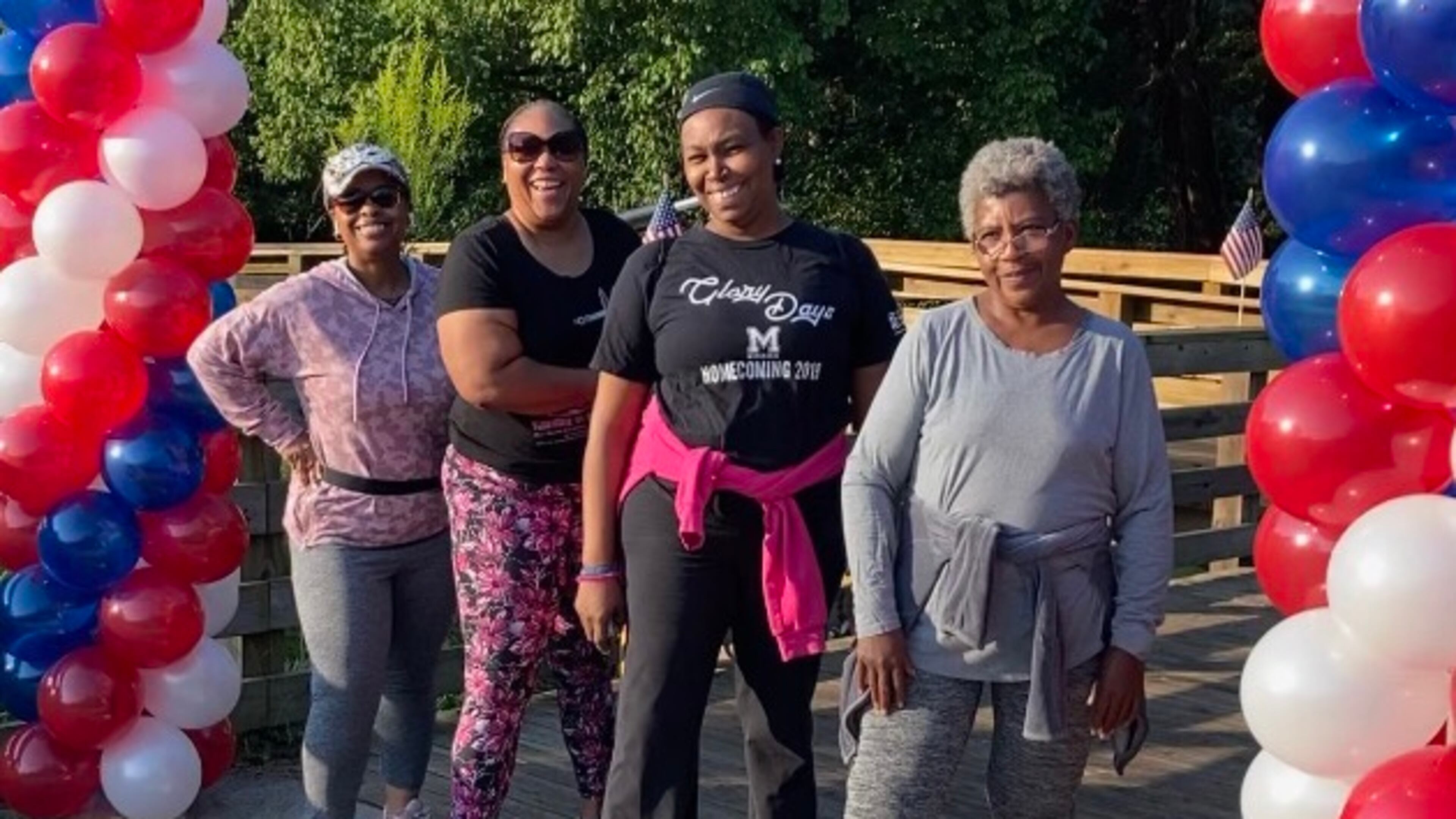 Vershelle Frazier, left, is pictured with friends Joy Rollins, Sonya Barge and Melodee Hinnant-Thomas after a Sunday walk at the Michelle Obama Trail.
Courtesy of Vershelle Frazier