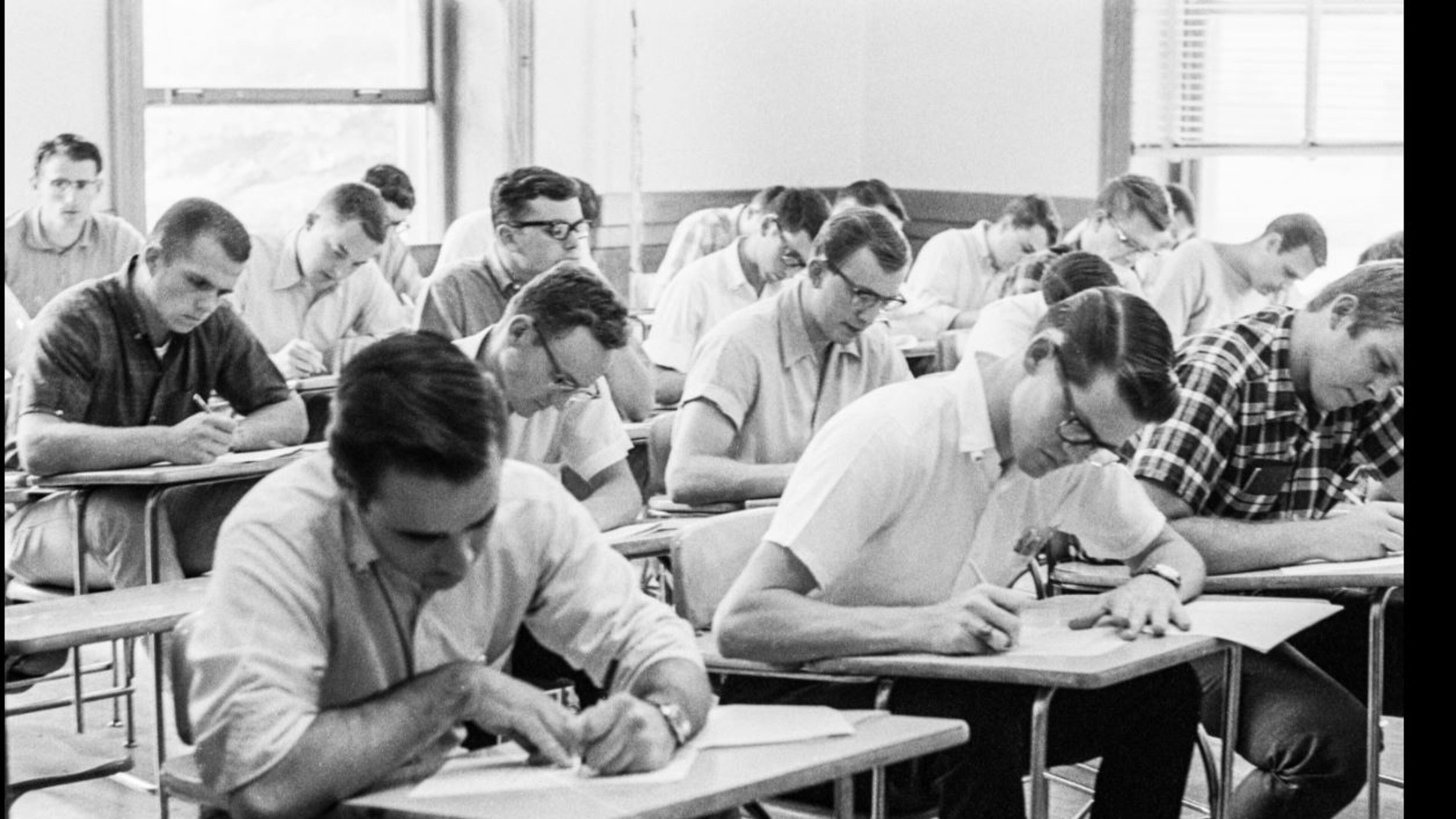 A college classroom in 1966 at a Colorado college. (Photo Colorado State University.)