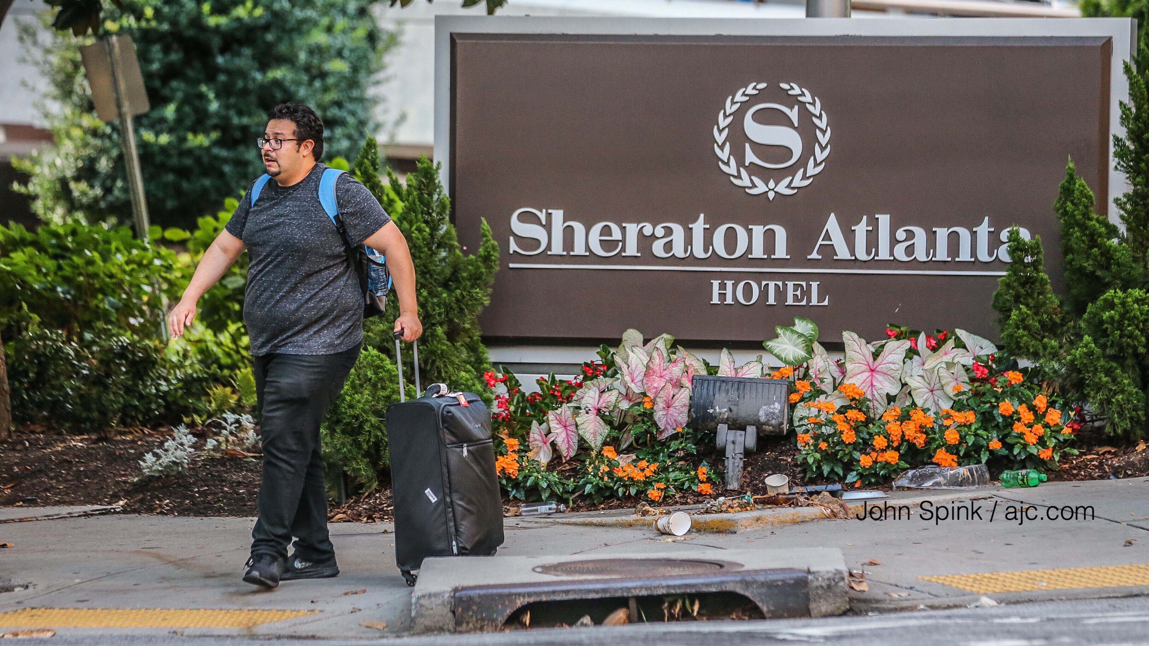 Joel Gonzalez was turned away Tuesday morning from the Sheraton Atlanta Hotel on Courtland Street.