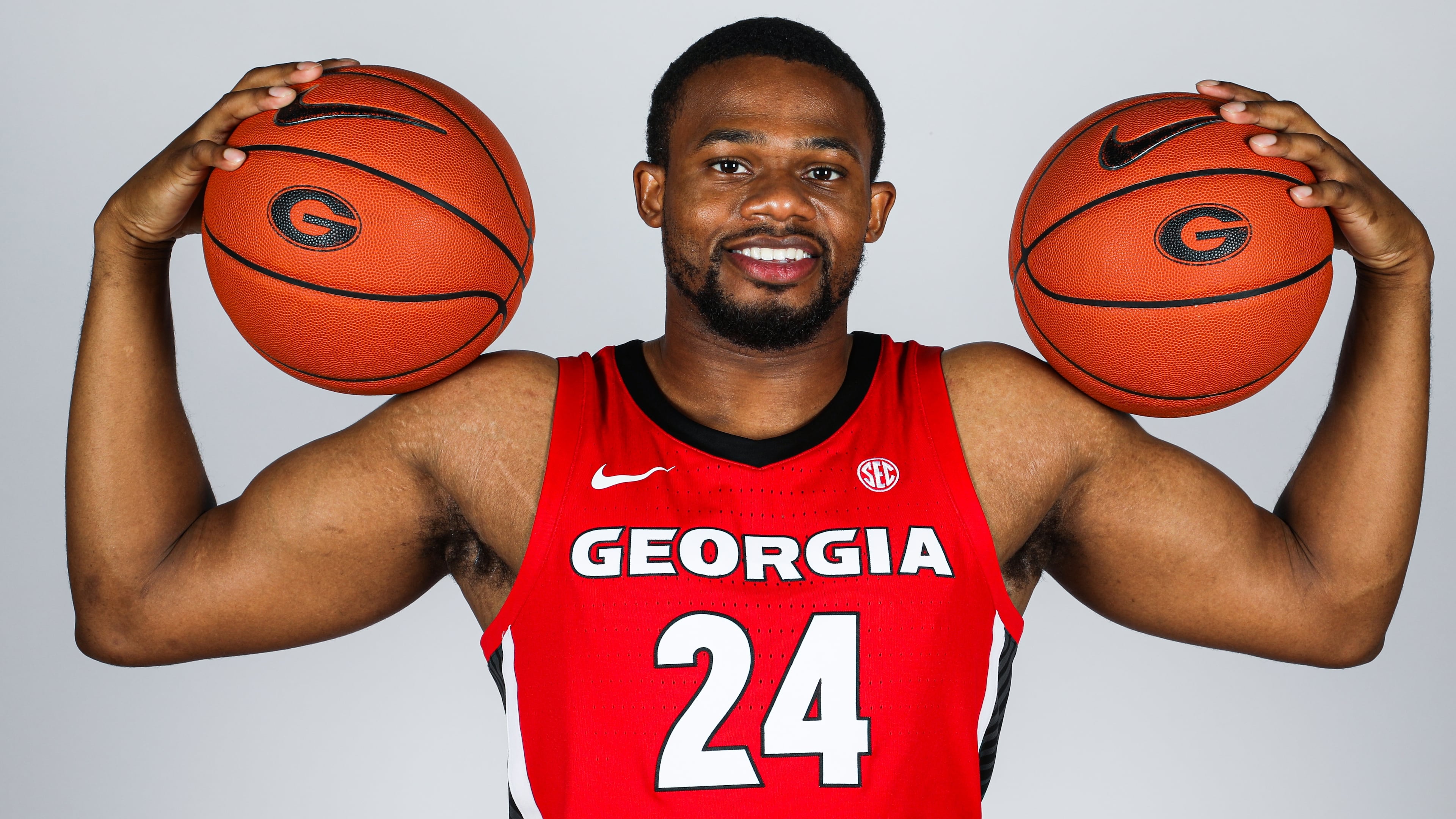 P.J. Horne, a 6-foot-6 senior forward who hails from Tifton, is the only returning starter on Georgia's 2021-22 team, which released its non-conference schedule Wednesday. (Tony Walsh/UGA Athletics)