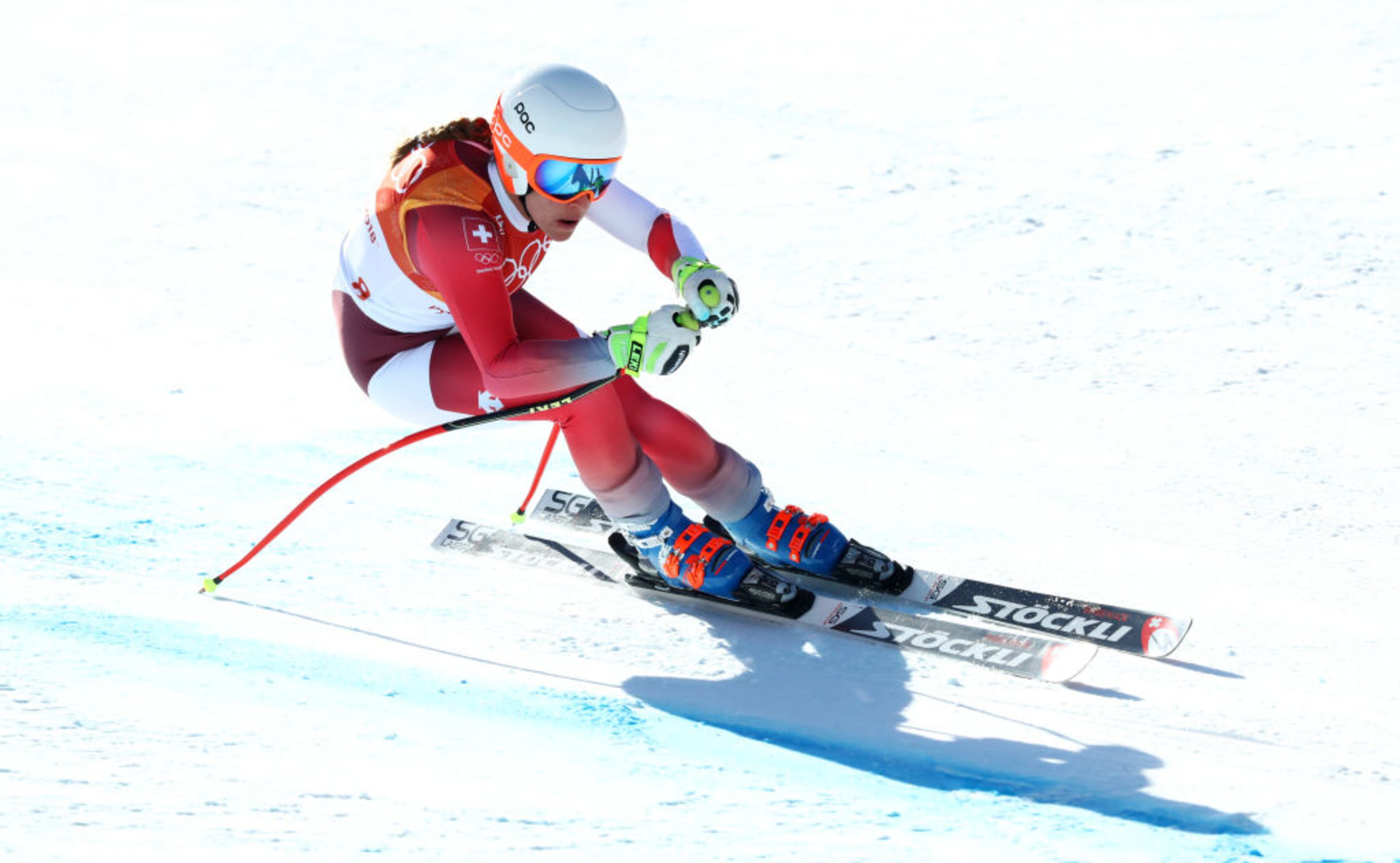 PYEONGCHANG-GUN, SOUTH KOREA - FEBRUARY 17: Jasmine Flury of Switzerland competes during the Alpine Skiing Ladies Super-G on day eight of the PyeongChang 2018 Winter Olympic Games at Jeongseon Alpine Centre on February 17, 2018 in Pyeongchang-gun, South Korea. (Photo by Alexander Hassenstein/Getty Images)
