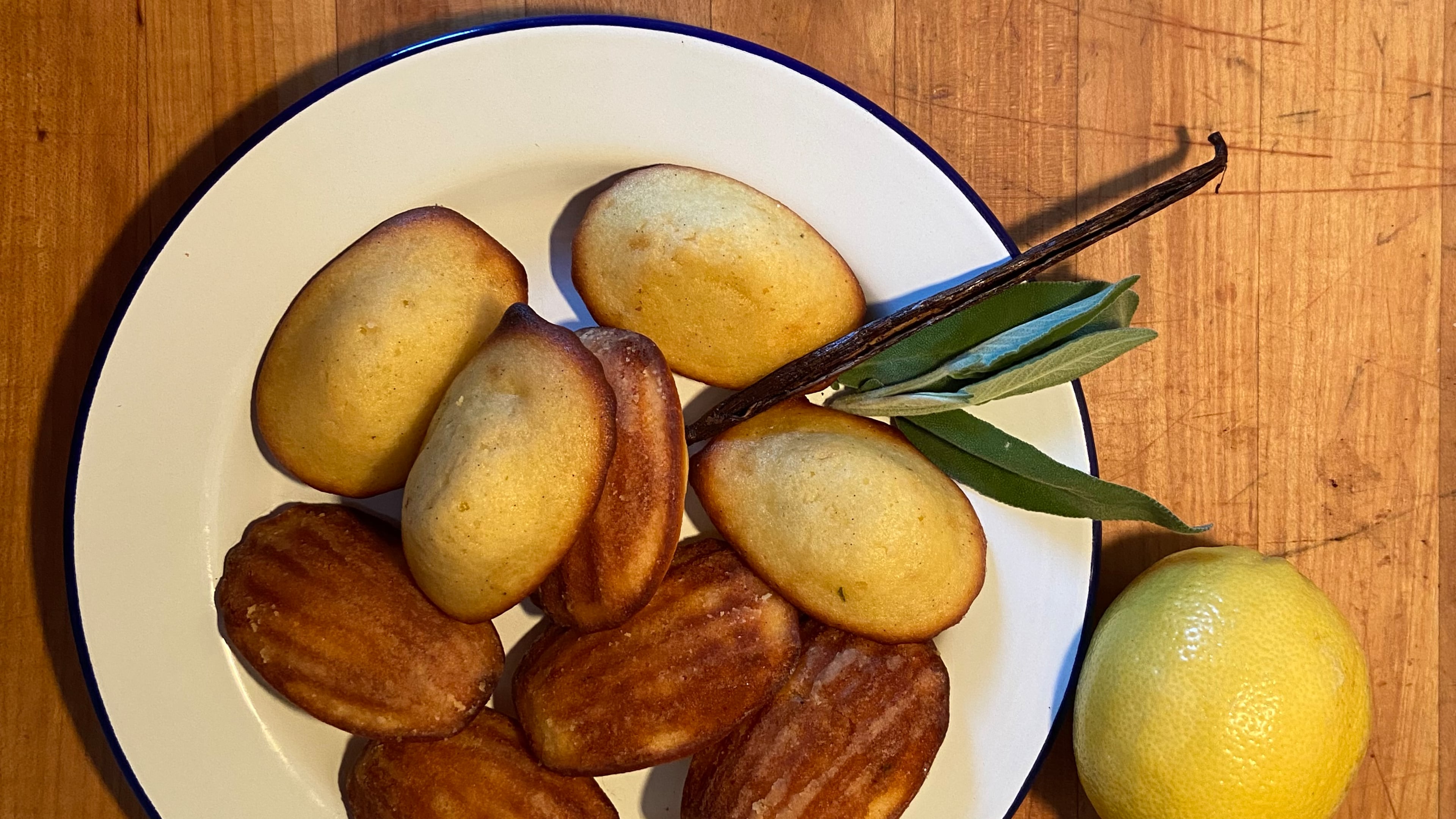 Combining herbs and vanilla results in a beautifully scented, buttery madeleine.
Courtesy of Marie Restaino