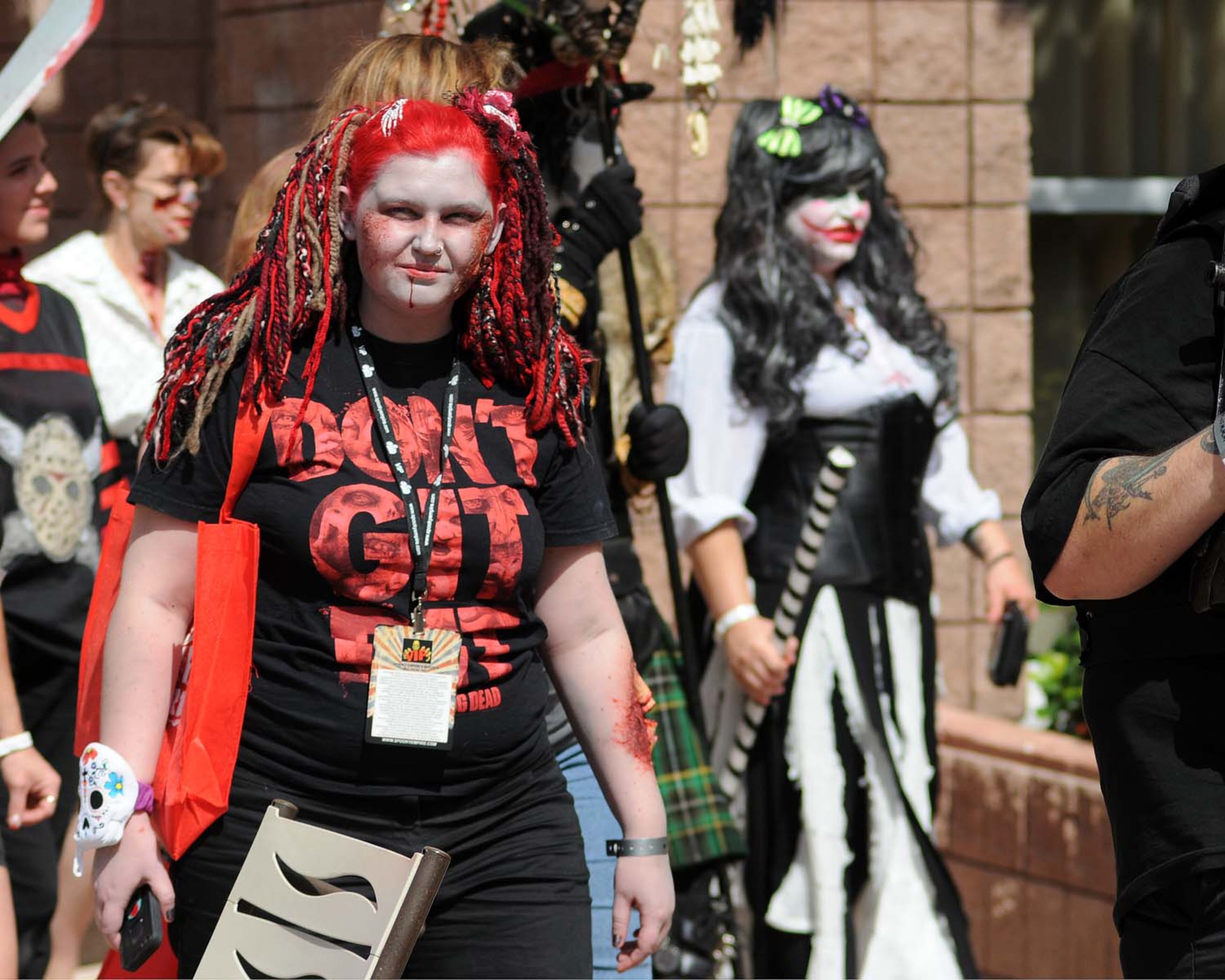 A pack of blood-thirsty zombies marched on the Rosen Centre Hotel in Orlando, Florida to kick off Spooky Empire's annual May-Hem horror convention.