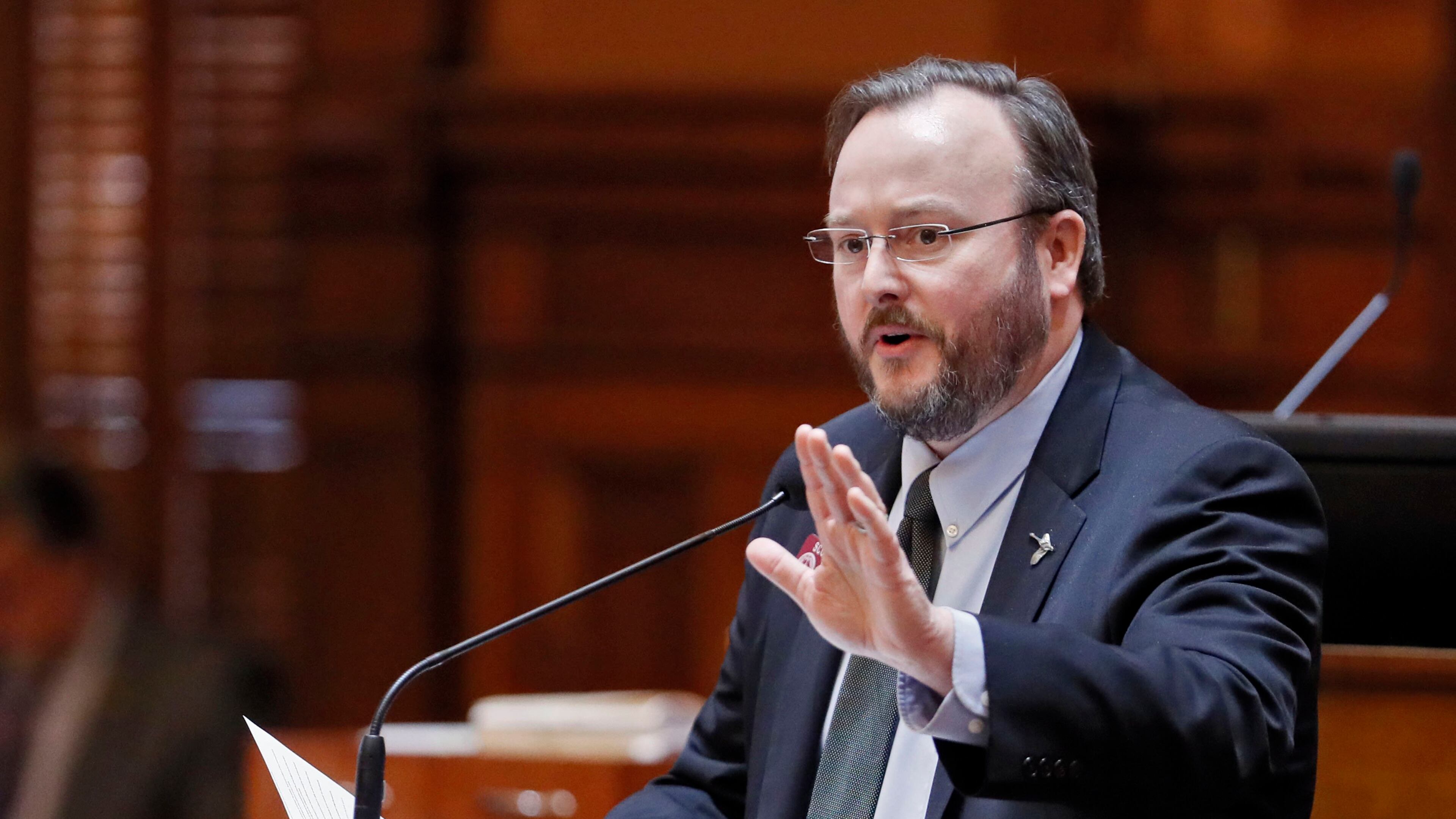 State Rep. Scot Turner, R - Holly Springs, author of a bill to bar the state from yanking the professional licenses of those who fall behind on their student loan debt. BOB ANDRES /BANDRES@AJC.COM