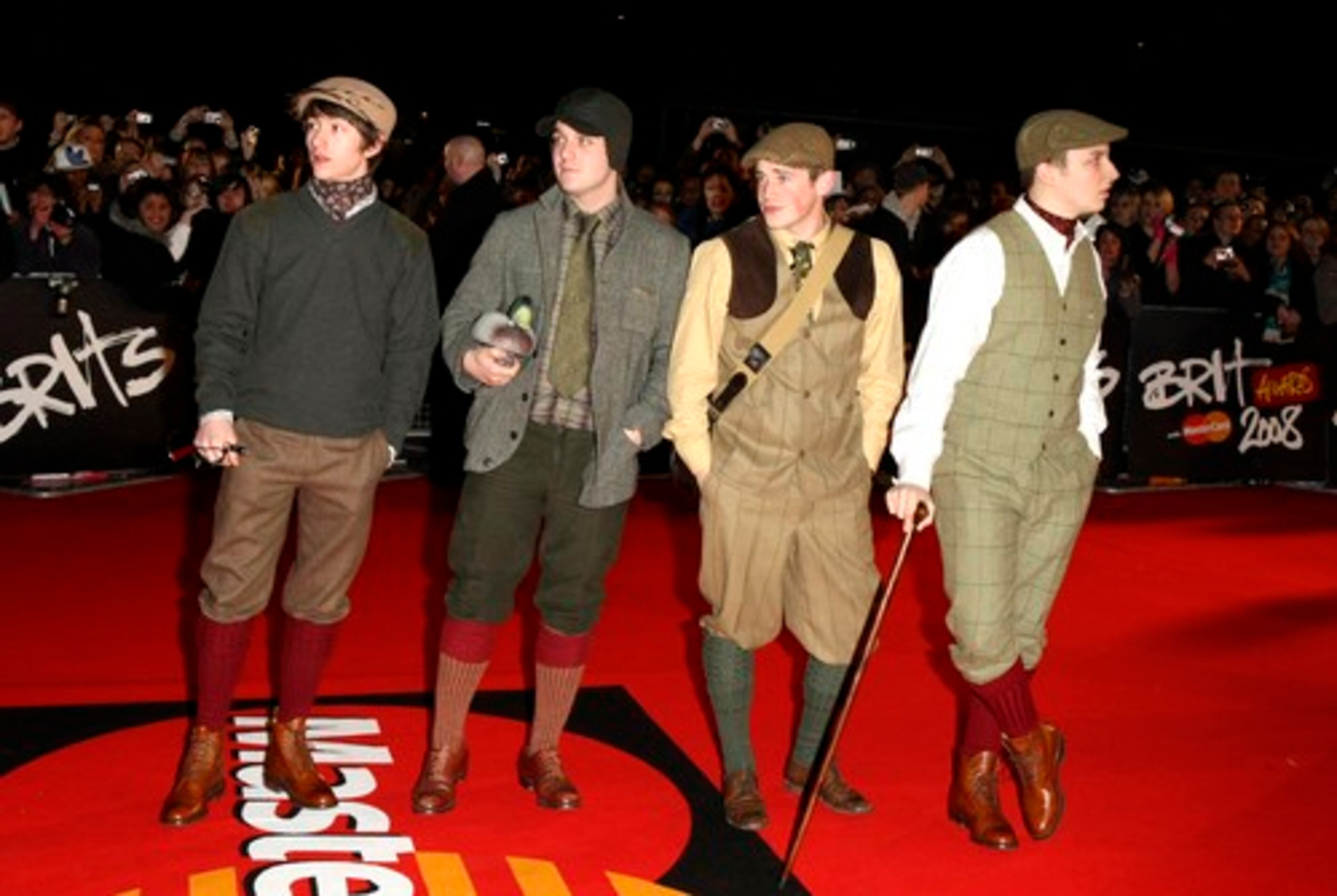 British band The Arctic Monkeys walk the red carpet.