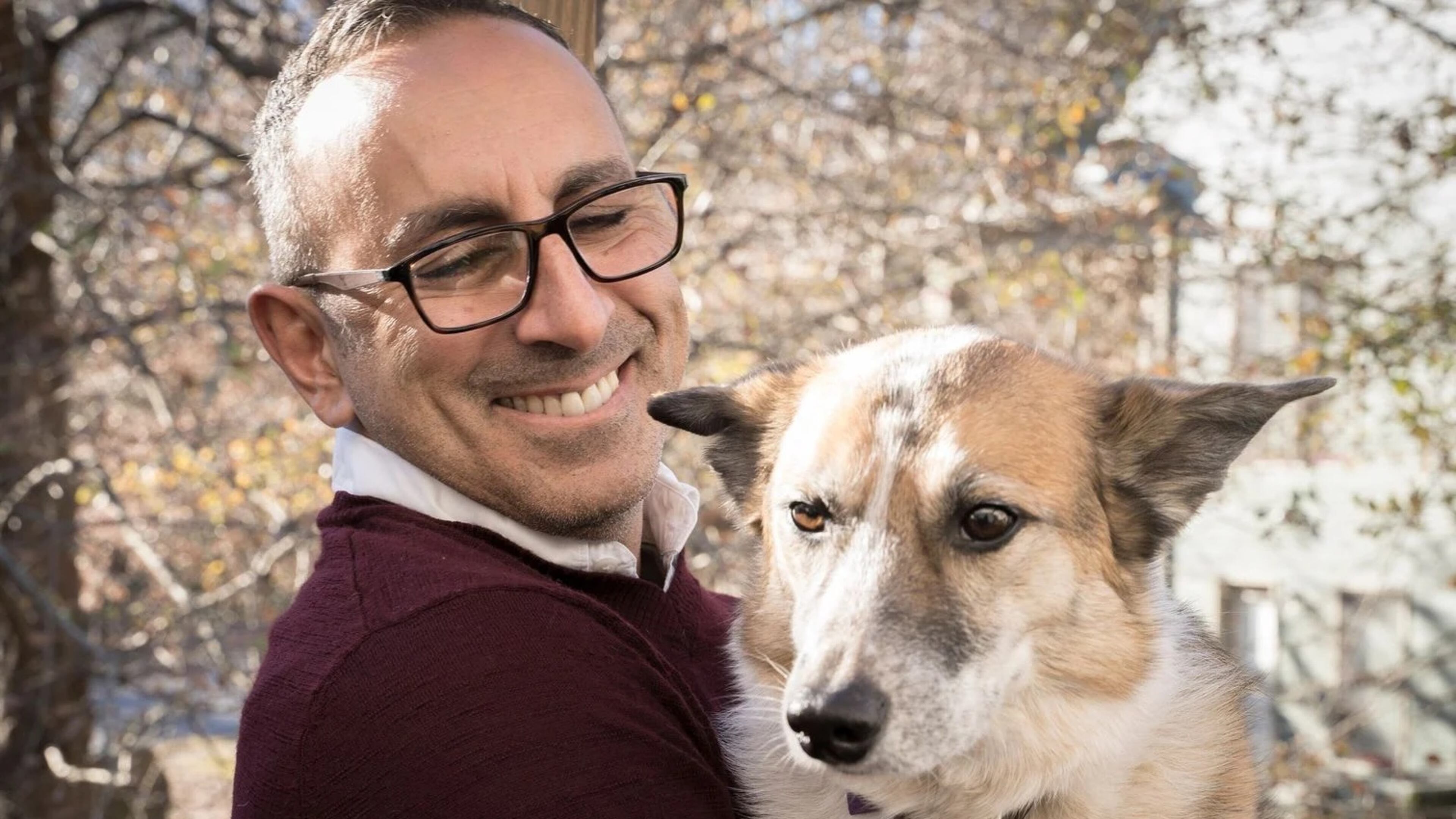 Choreographer George Staib and his dog, Abby. She's one of 11 good things on his mind. (Courtesy of George Staib)