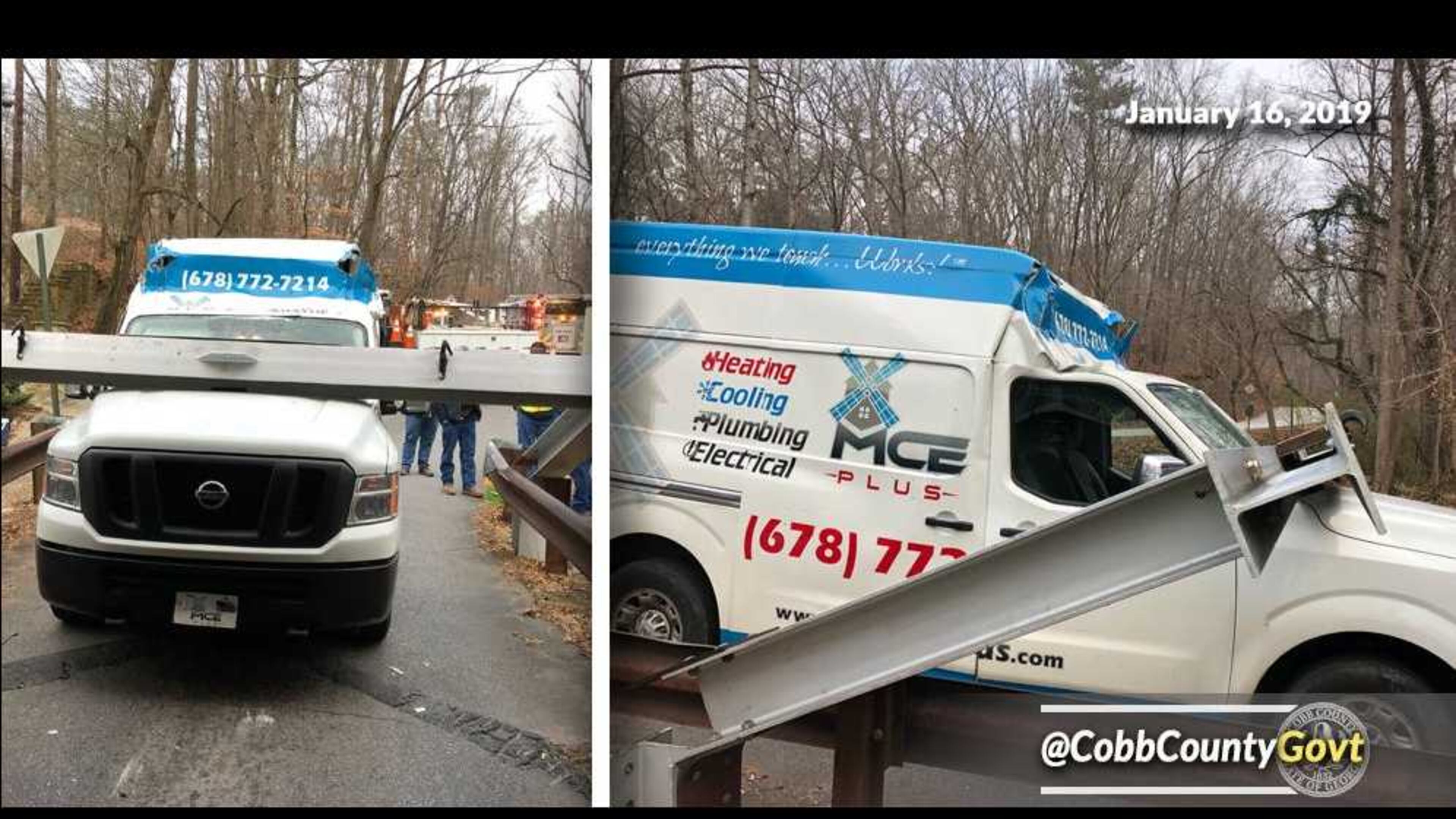 Someone almost struck Cobb County's historic covered bridge on Jan. 16, 2019.