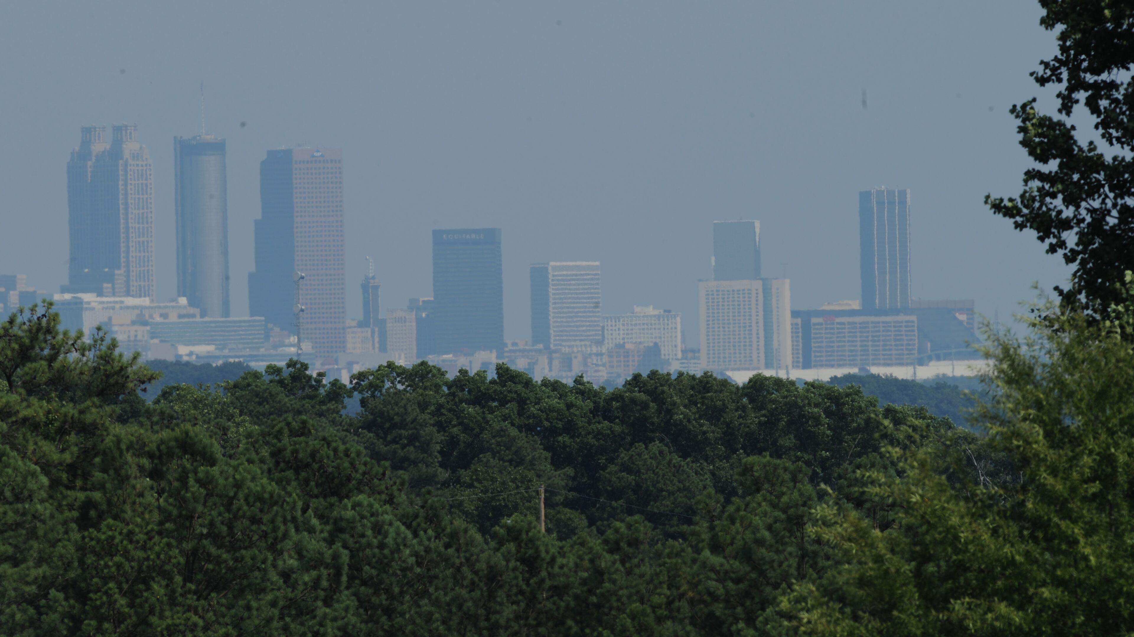 June 29, 2012 -Atlanta: Smog covers the Atlanta Skyline on Friday, June 29, 2012. The temperature in the city rose to 100 degrees in some areas today. JOHNNY CRAWFORD / JCRAWFORD@AJC.COM