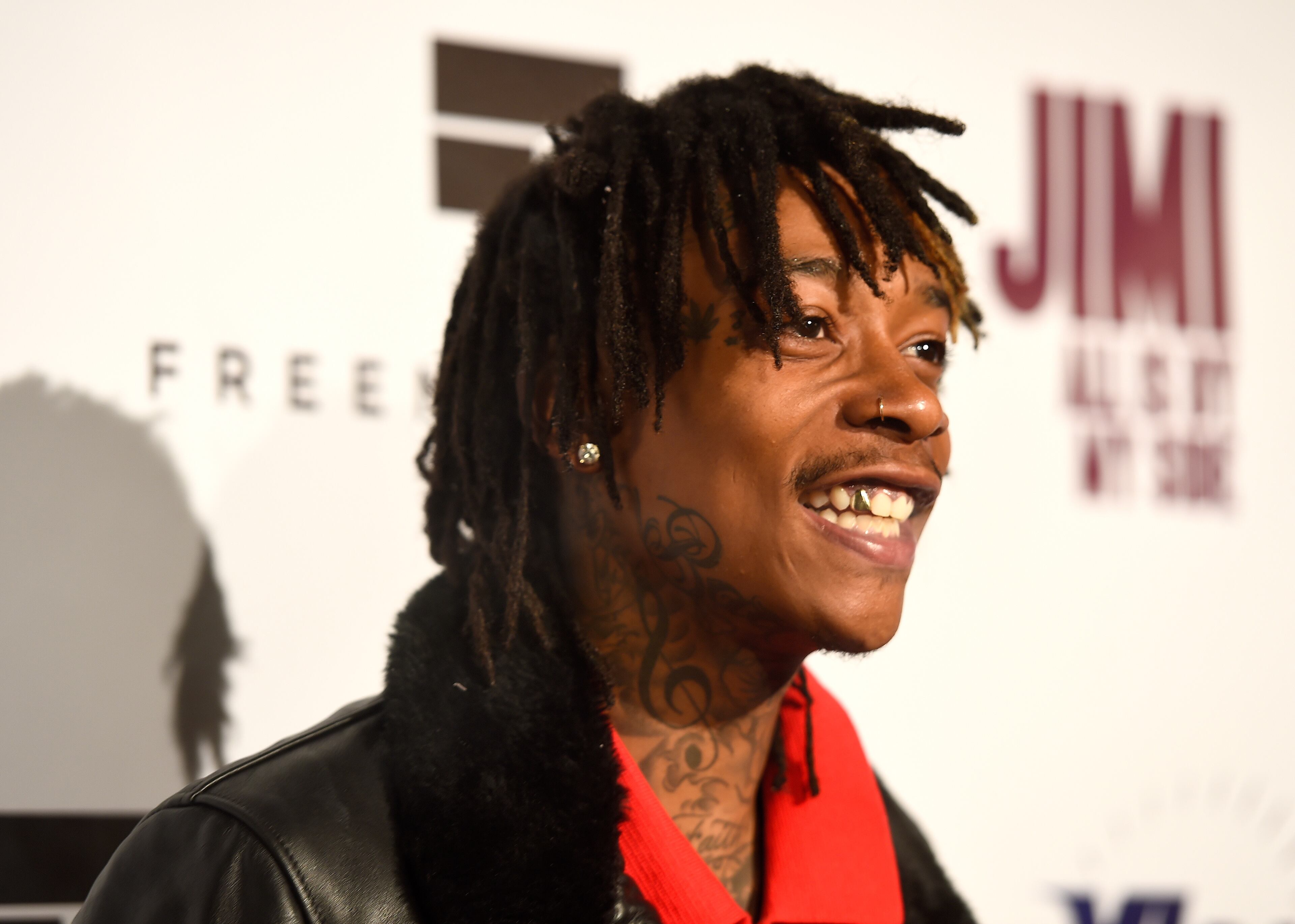 HOLLYWOOD, CA - SEPTEMBER 22: Rapper Wiz Khalifa arrives at the Screening Of "Jimi: All Is By My Side" at ArcLight Cinemas on September 22, 2014 in Hollywood, California. (Photo by Frazer Harrison/Getty Images)
