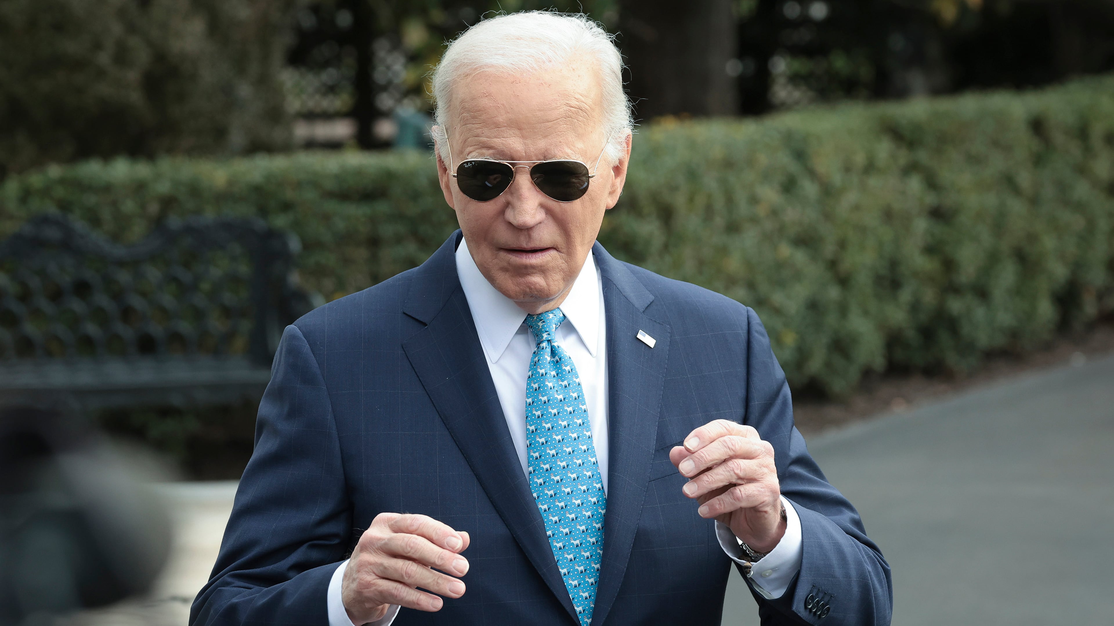U.S. President Joe Biden answers questions while departing the White House on Tuesday, Jan. 30, 2024, in Washington, D.C. (Win McNamee/TNS)