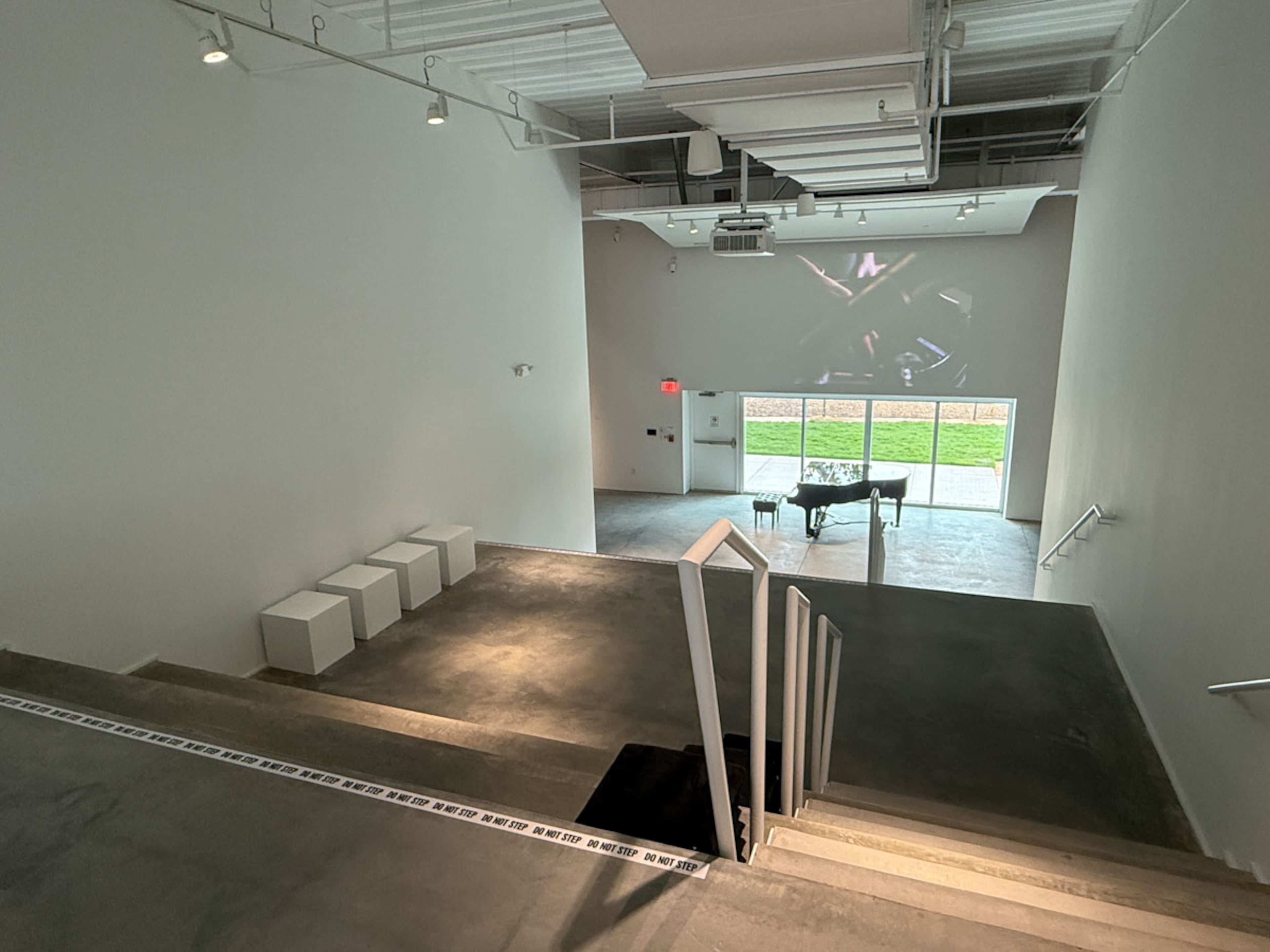 A concrete cascade of steps doubles as a theater inside the new MOCA GA. (Photo by Danielle Charbonneau)