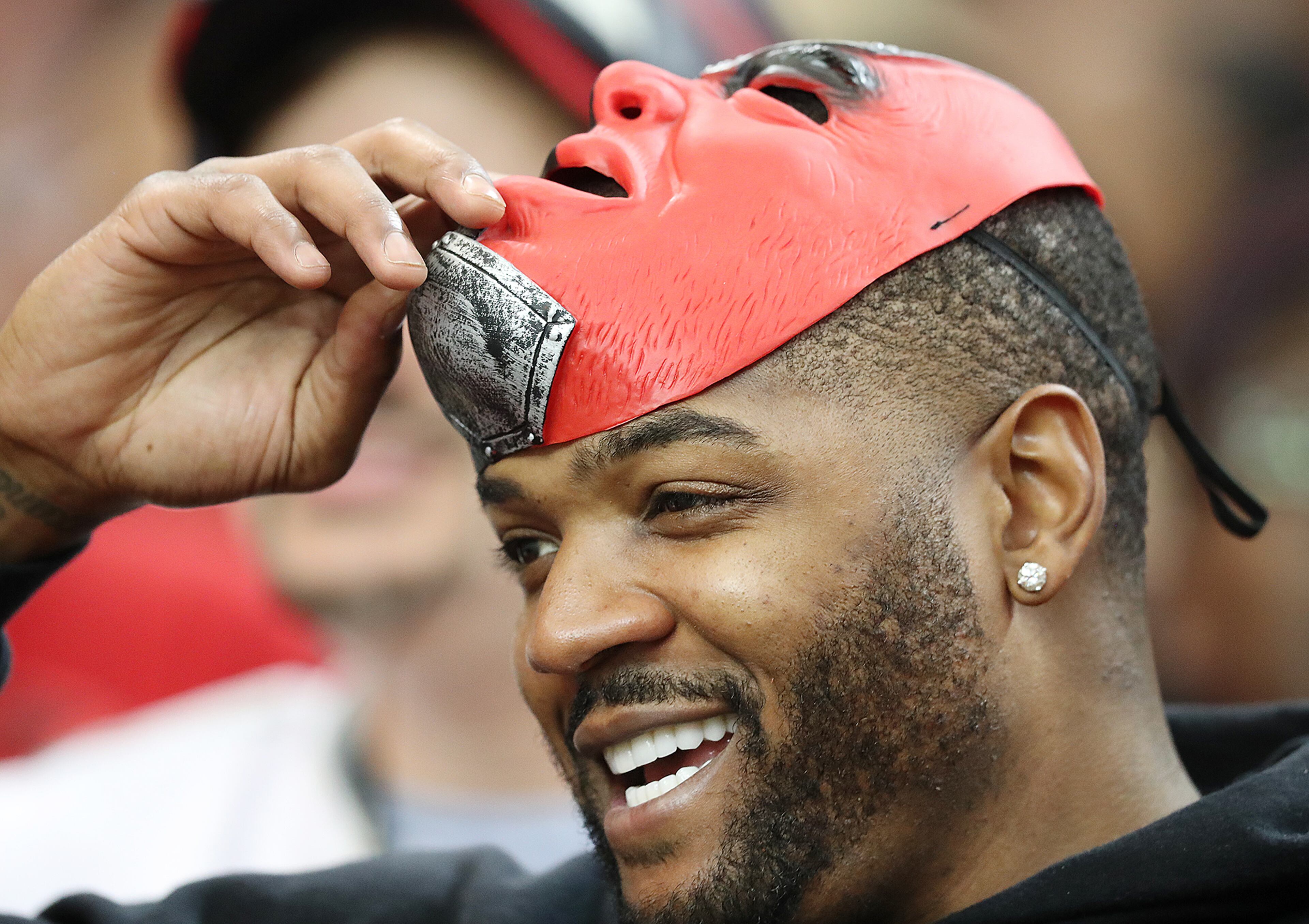 October 30, 2016 ATLANTA: Former Atlanta Hawks player Josh Smith is on hand to help cheer on the Falcons in an NFL football game on Sunday, Oct. 30, 2016, in Atlanta. Curtis Compton /ccompton@ajc.com