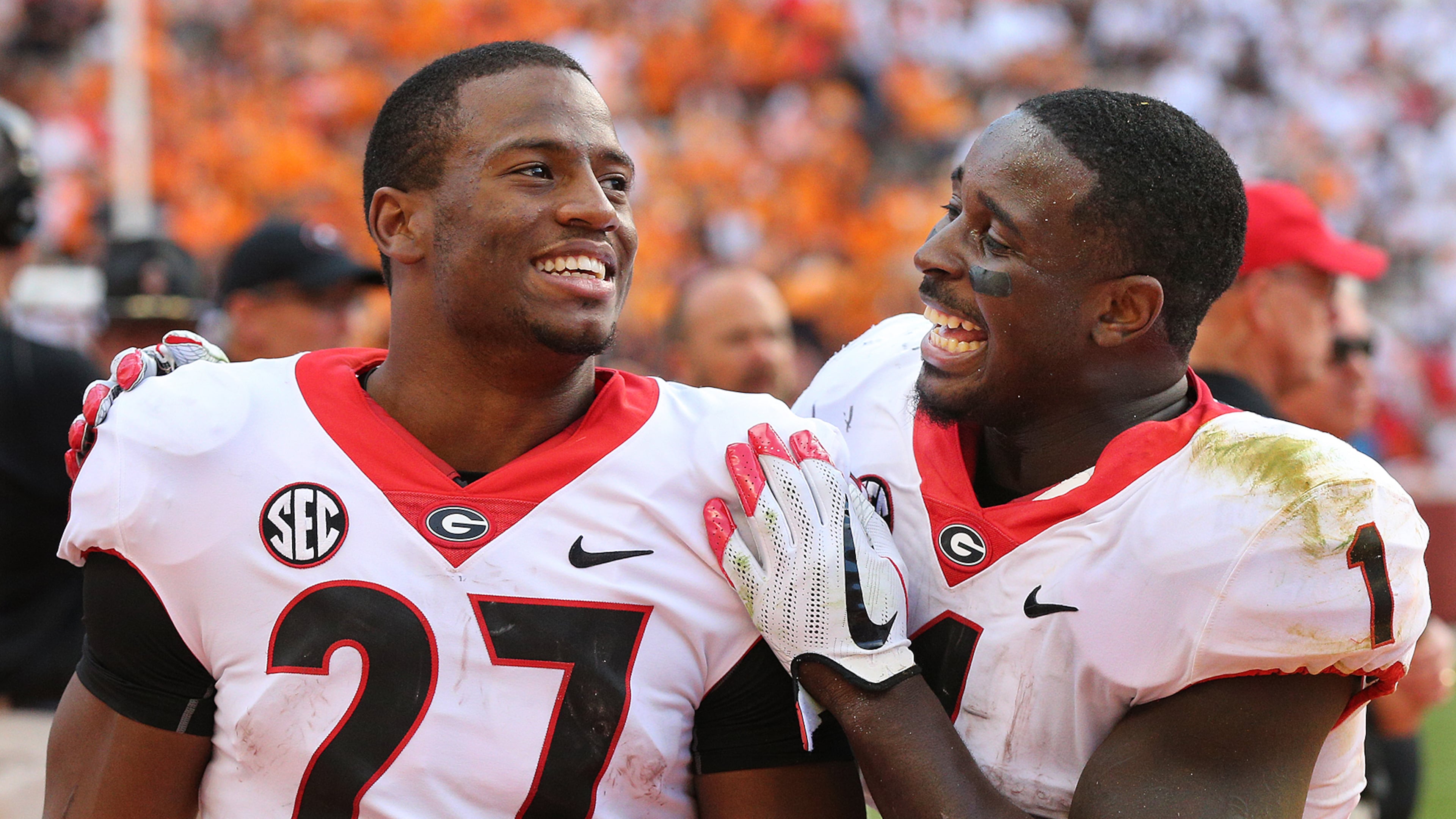 Former Georgia running backs Nick Chubb and Sony Michel Curtis Compton/AJC