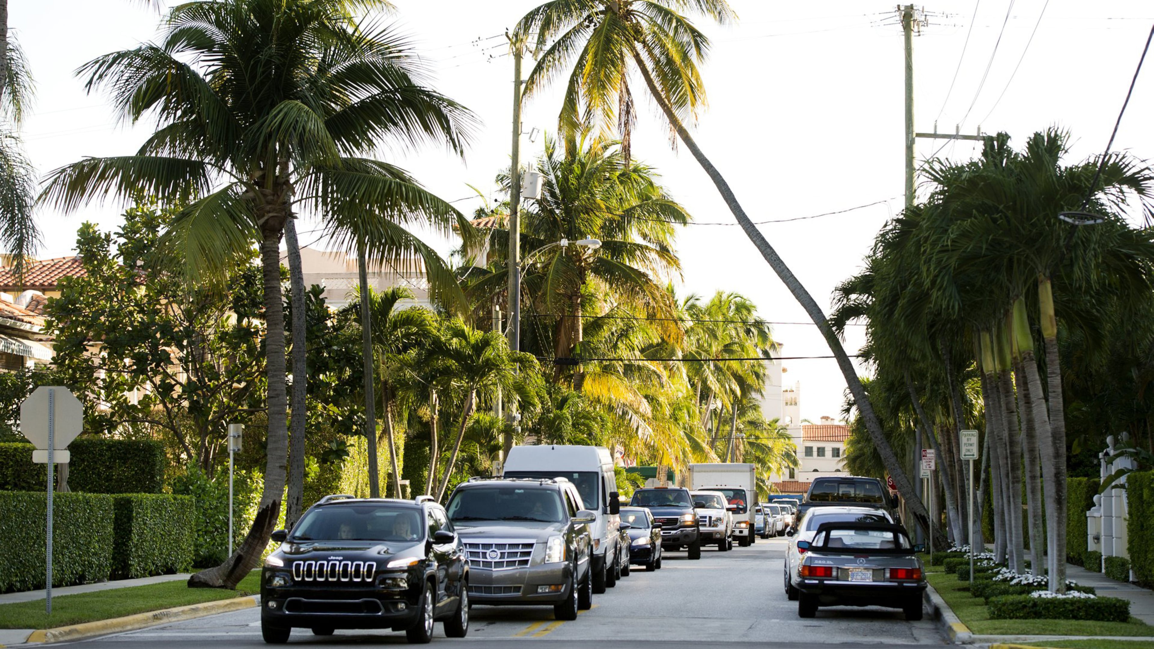 Northbound traffic on Cocoanut Row was backed up to Worth Avenue Friday after the U.S. Secret Service mandated a temporary road closure on South County Road. Saturday morning traffic was much better.