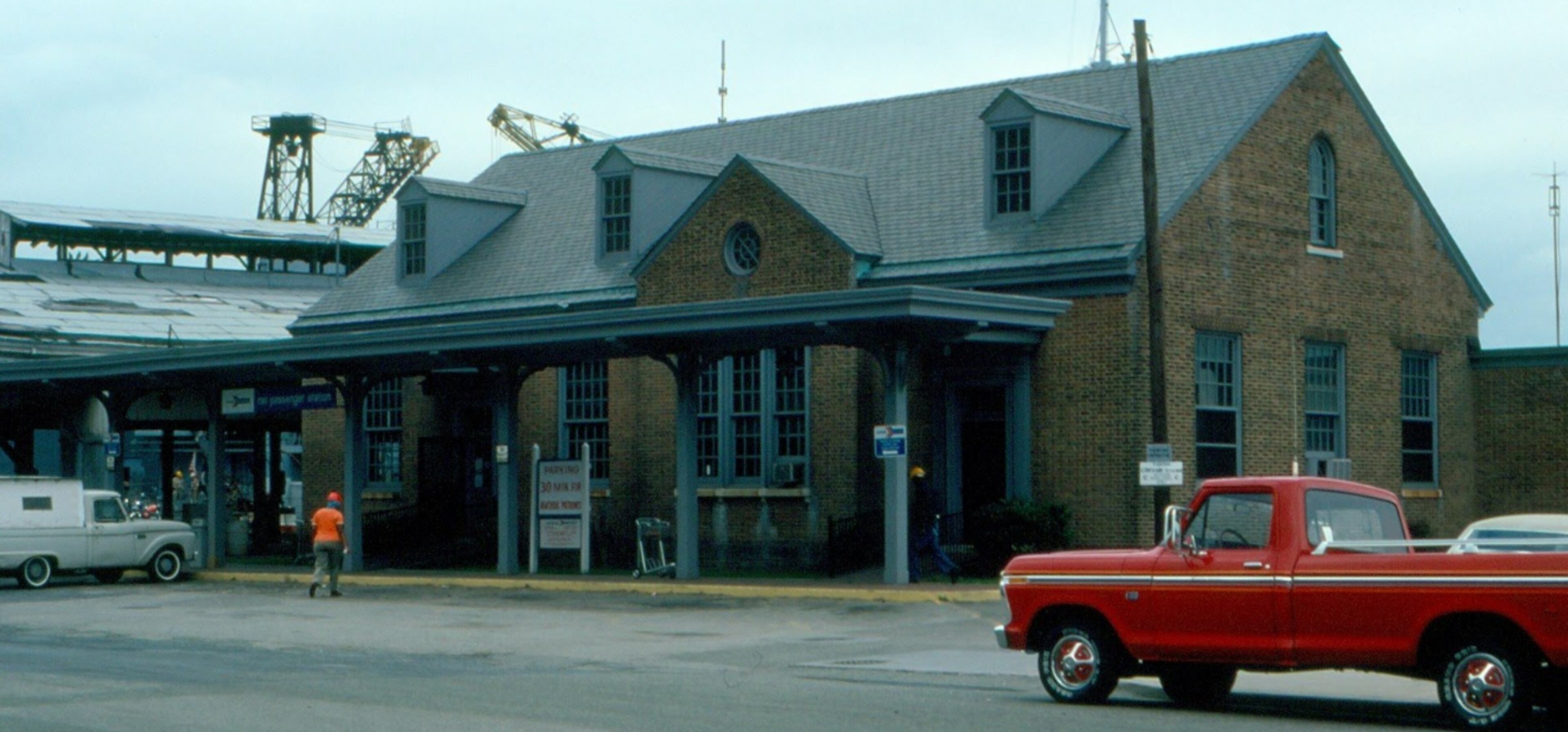 Newport News, Virginia Amtrak Station. Closer to the northeast than most south stations and it shows -- this building looks like it could be sea side in Rhode Island.