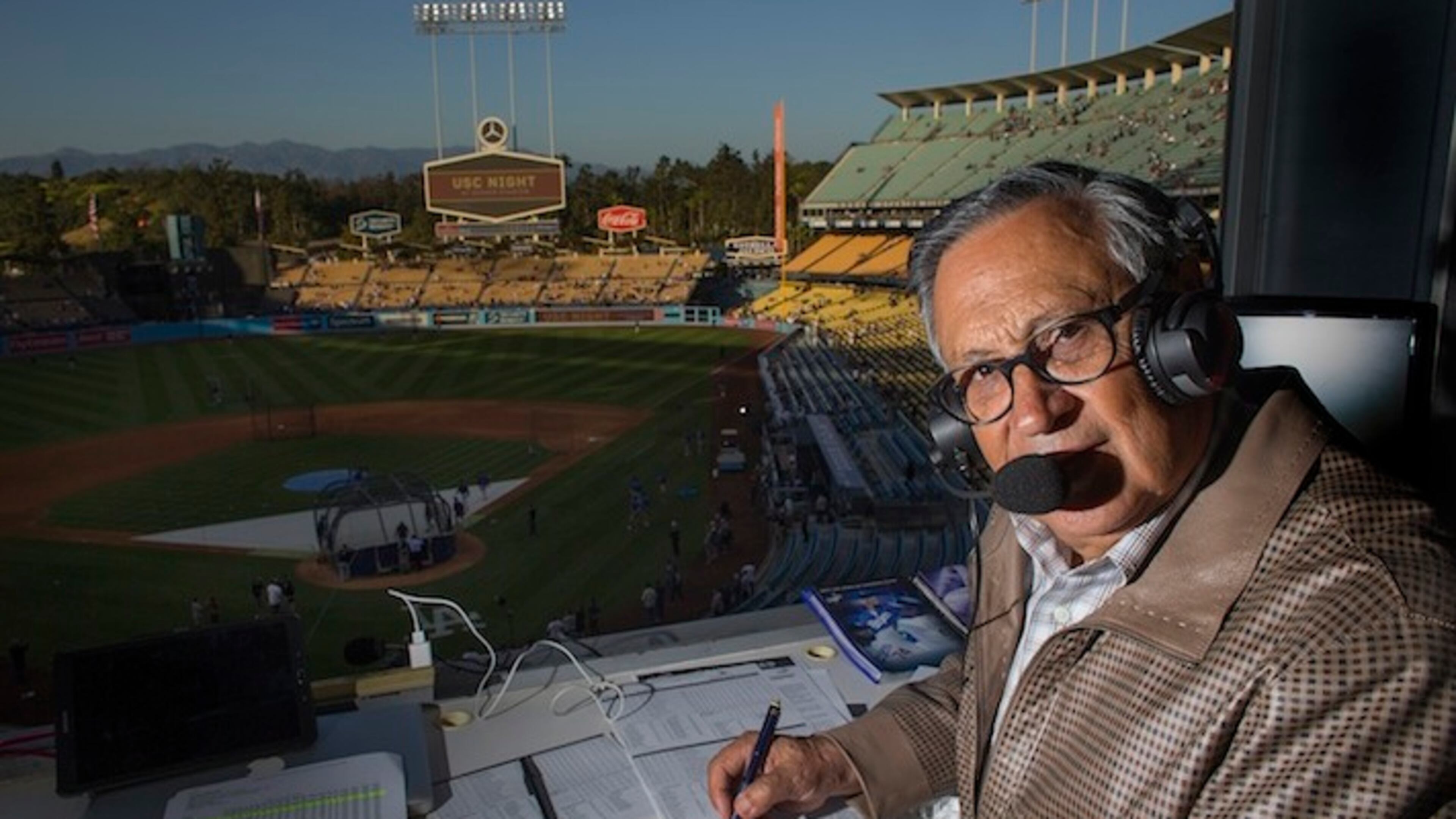 Jaime Jarrin, the Spanish-language voice of the Dodgers, has been calling games for the team for 55 years. (Gina Ferazzi/Los Angeles Times/TNS)