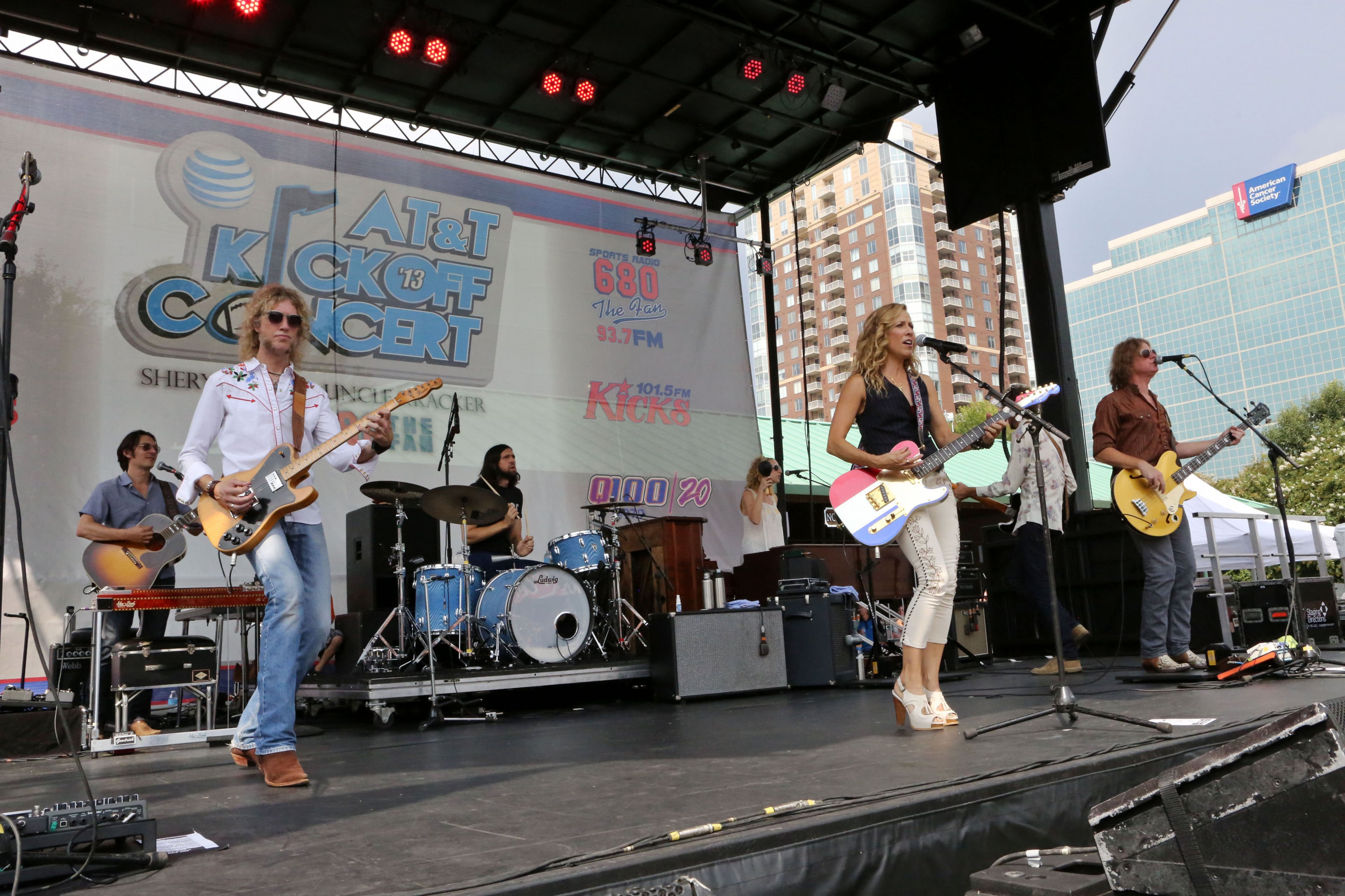 Sheryl Crow performs "Favorite Mistake." Crow headlined the Chick-fil-A Kickoff concert Saturday afternoon at Centennial Olympic Park.