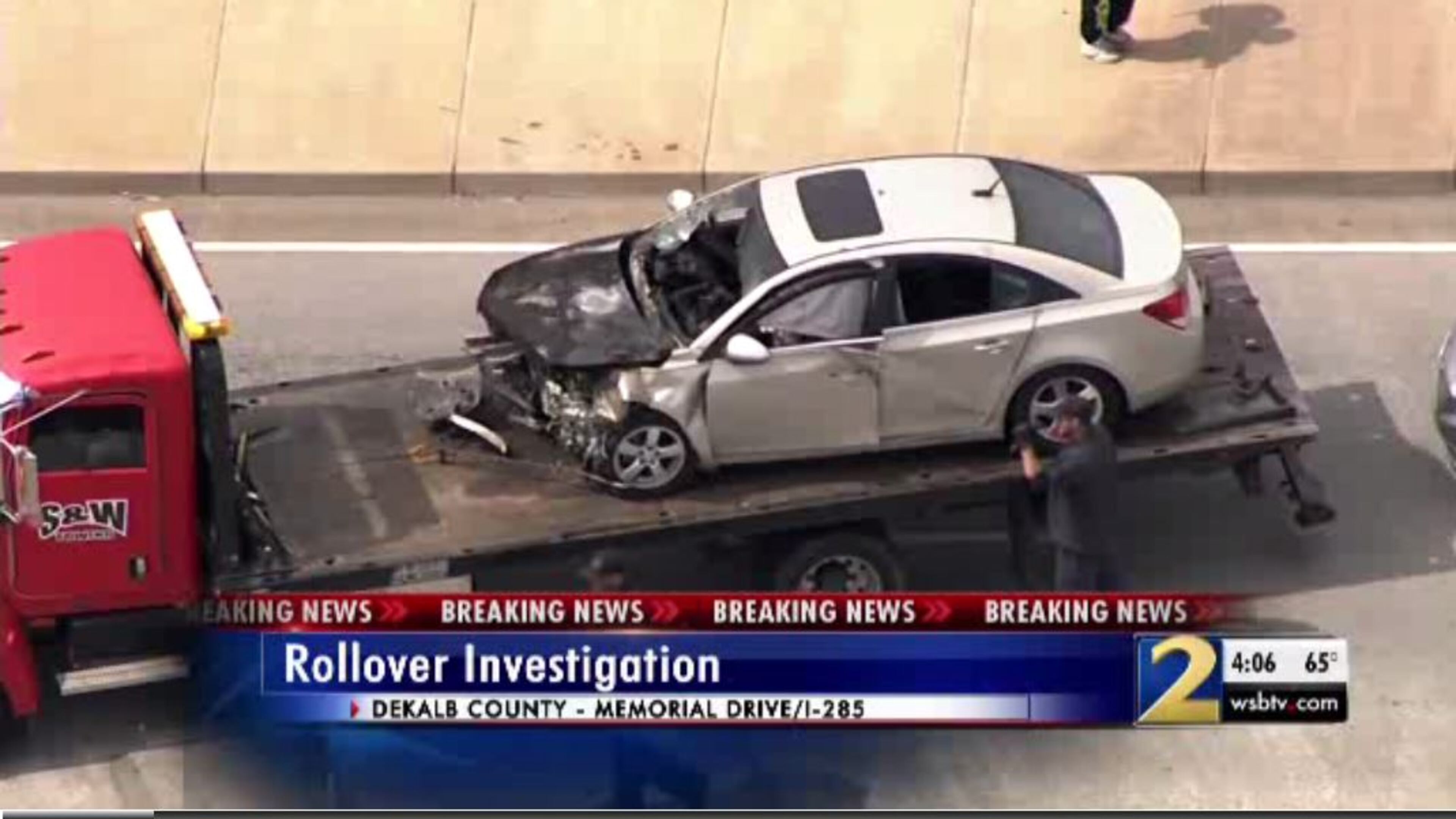 Two people were taken to the hospital after a wrong-way driver crashed head-on into another vehicle Thursday afternoon, DeKalb County police said.