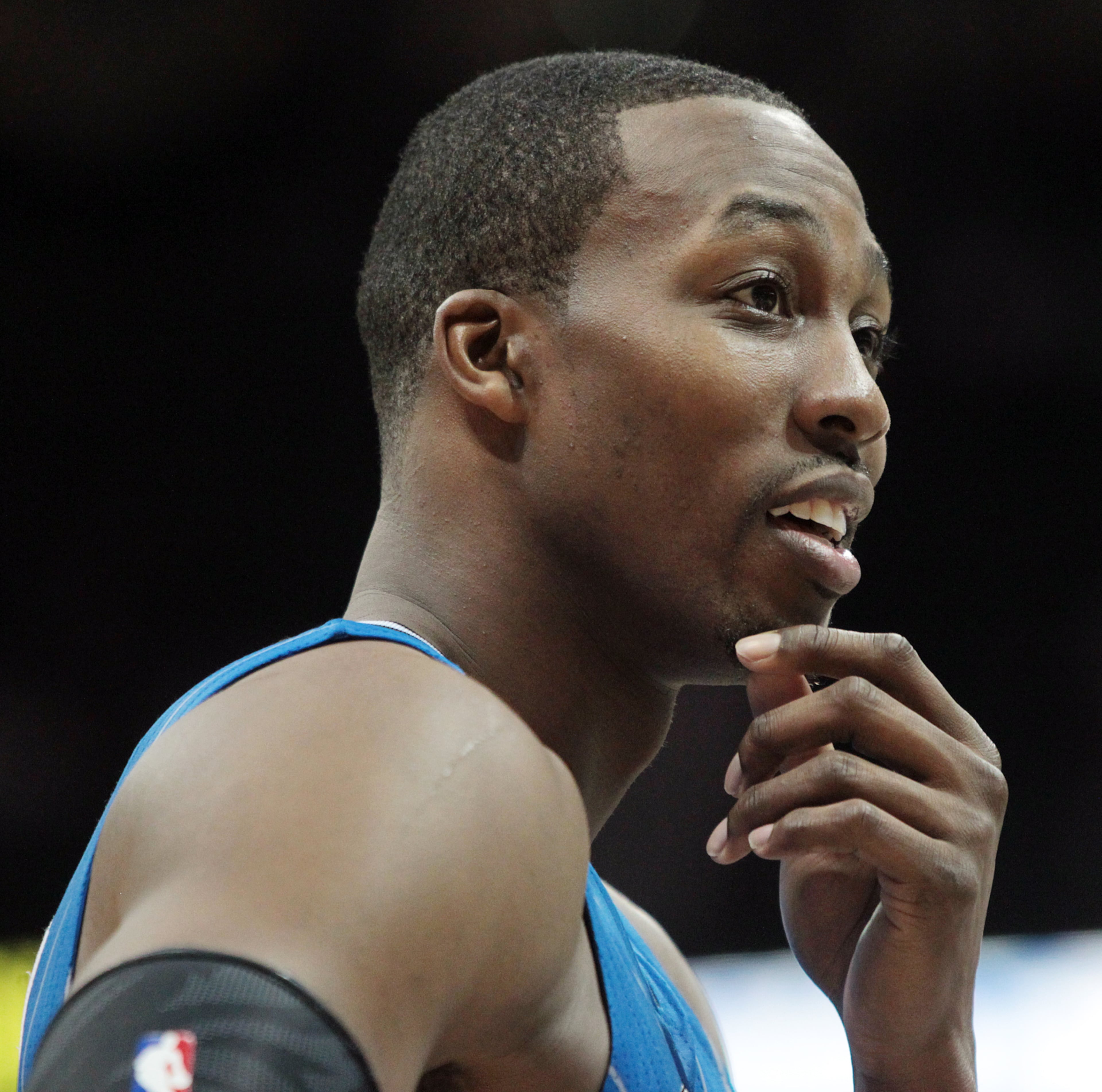 Howard looks perplexed during an Orlando Magic game. The Magic selected Howard with the No. 1 overall pick in the 2004 NBA Draft. Photo by Getty Images.