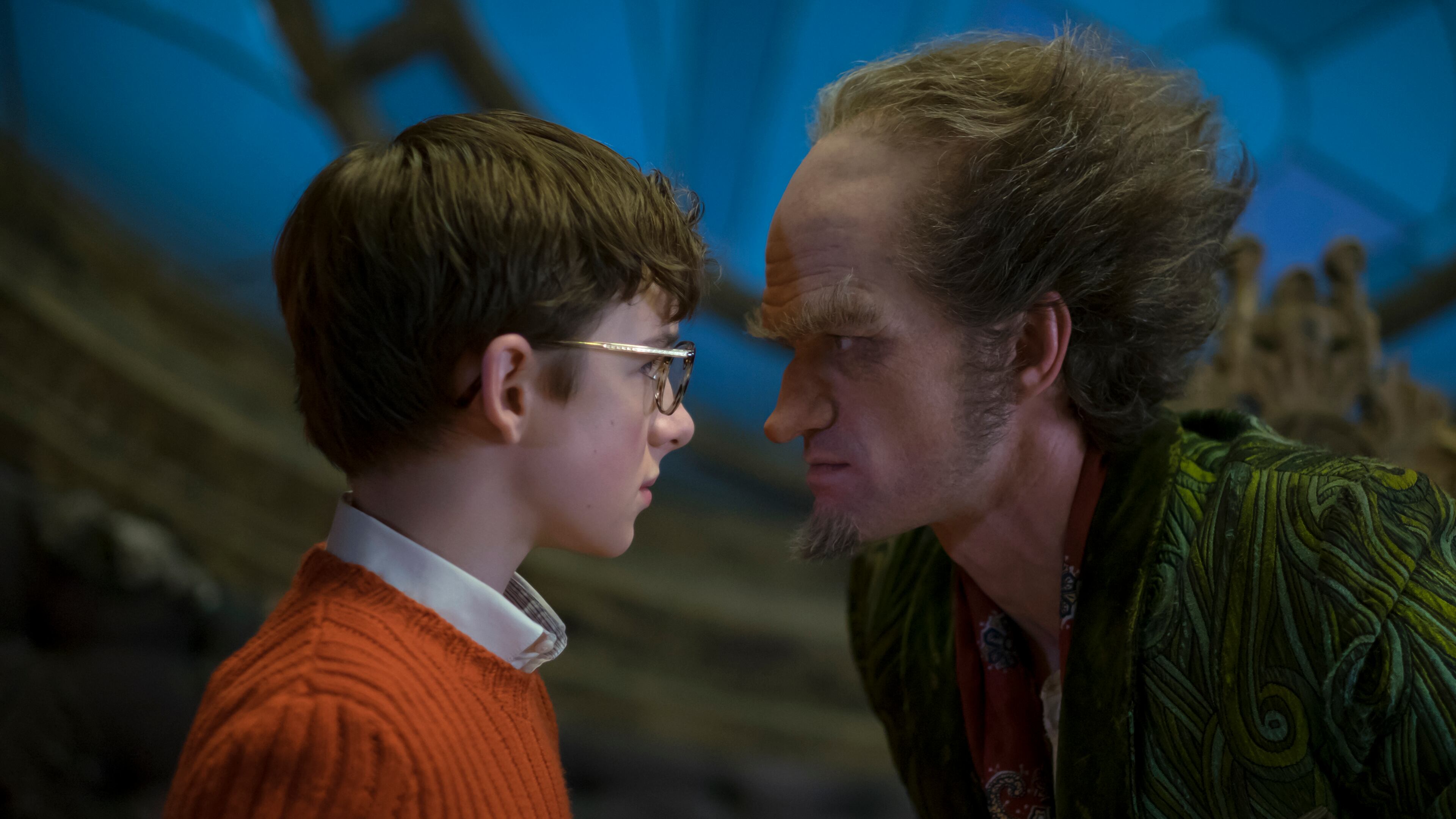 Louis Hynes and Neil Patrick Harris in the new Netflix show "A Series Of Unfortunate Events." CREDIT: Joe Lederer/Netflix