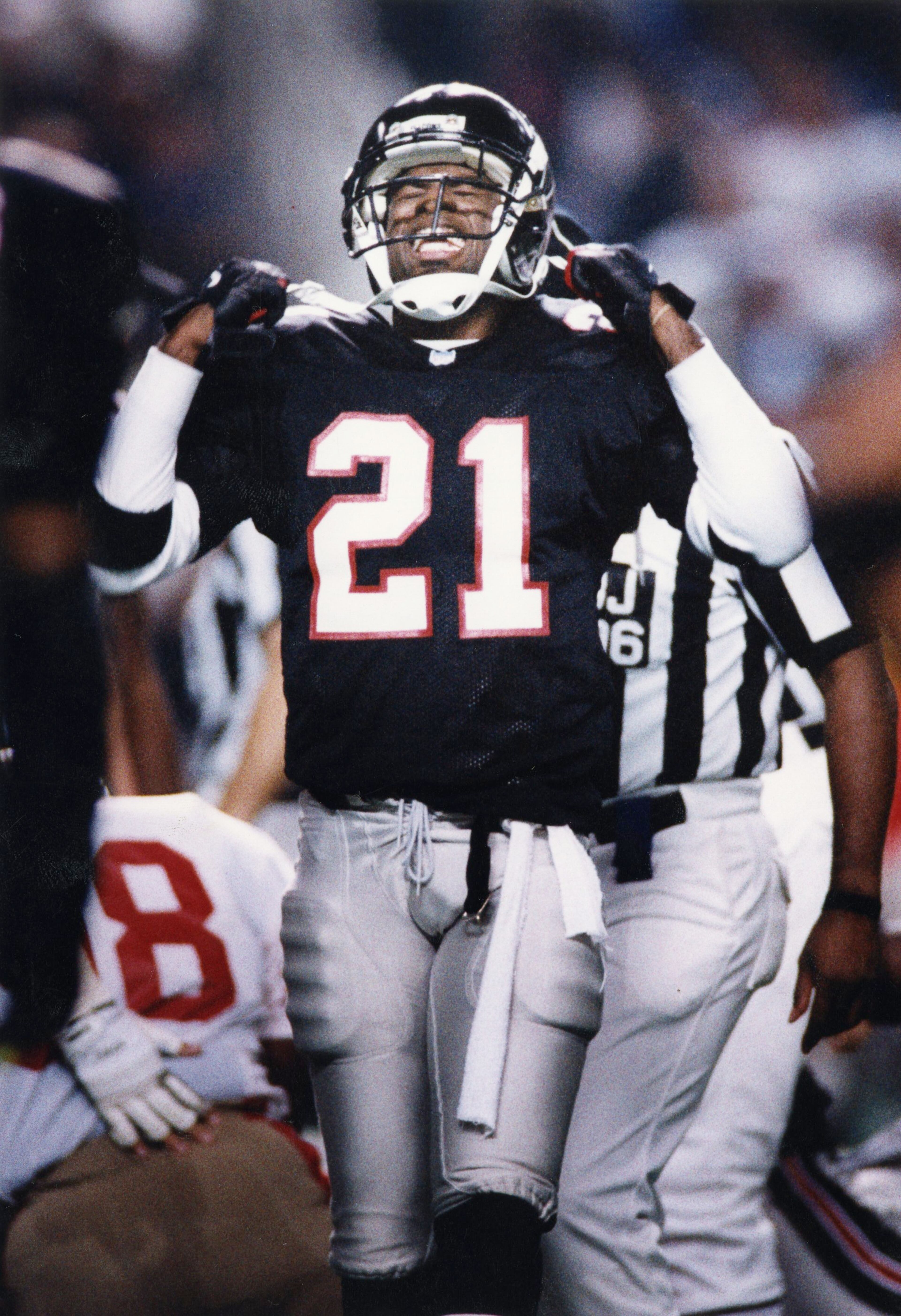 Falcons cornerback Deion Sanders.