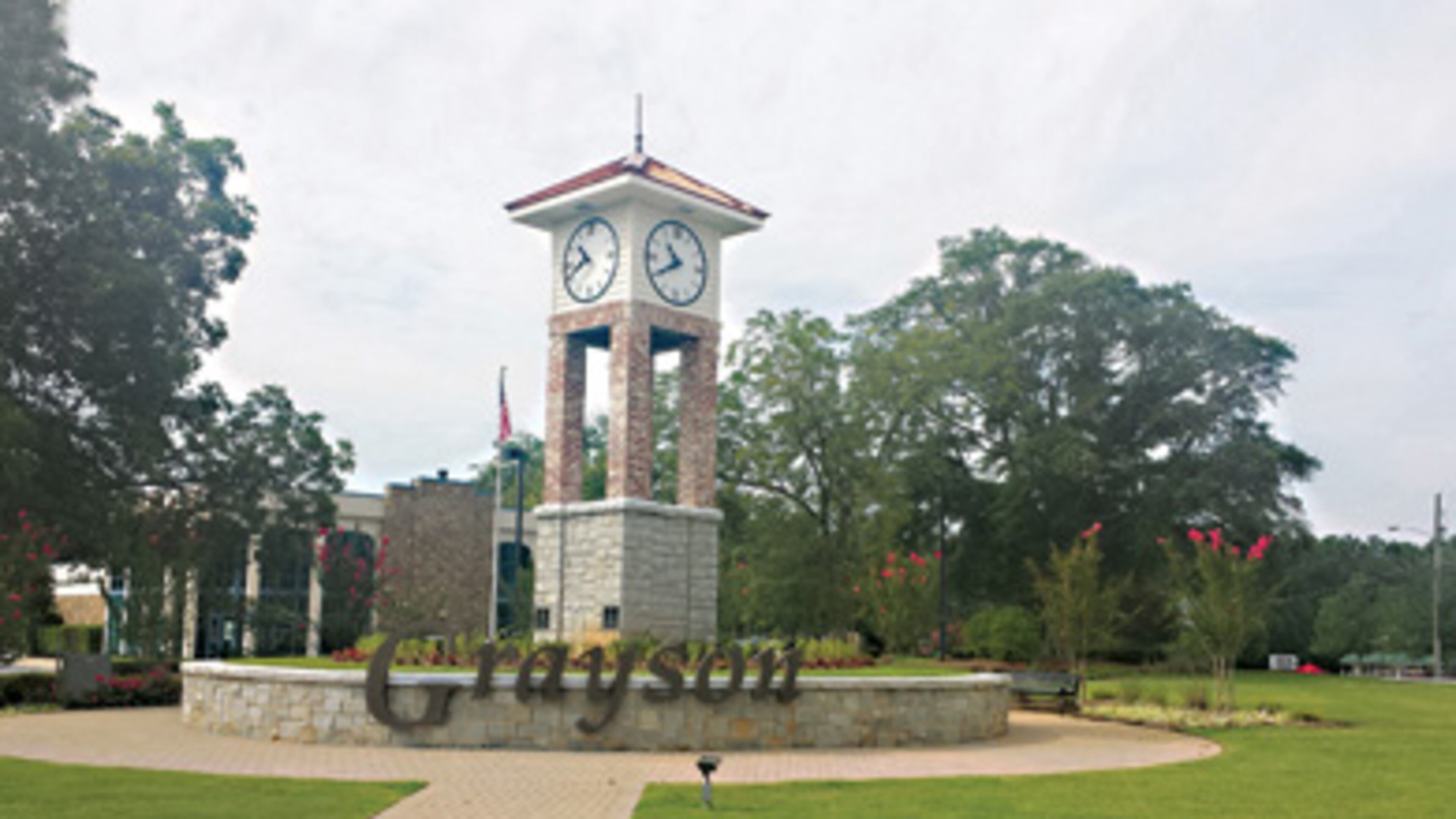 Grayson approves funds for storm system installation, part of the city hall parking lot expansion. Courtesy of City of Grayson