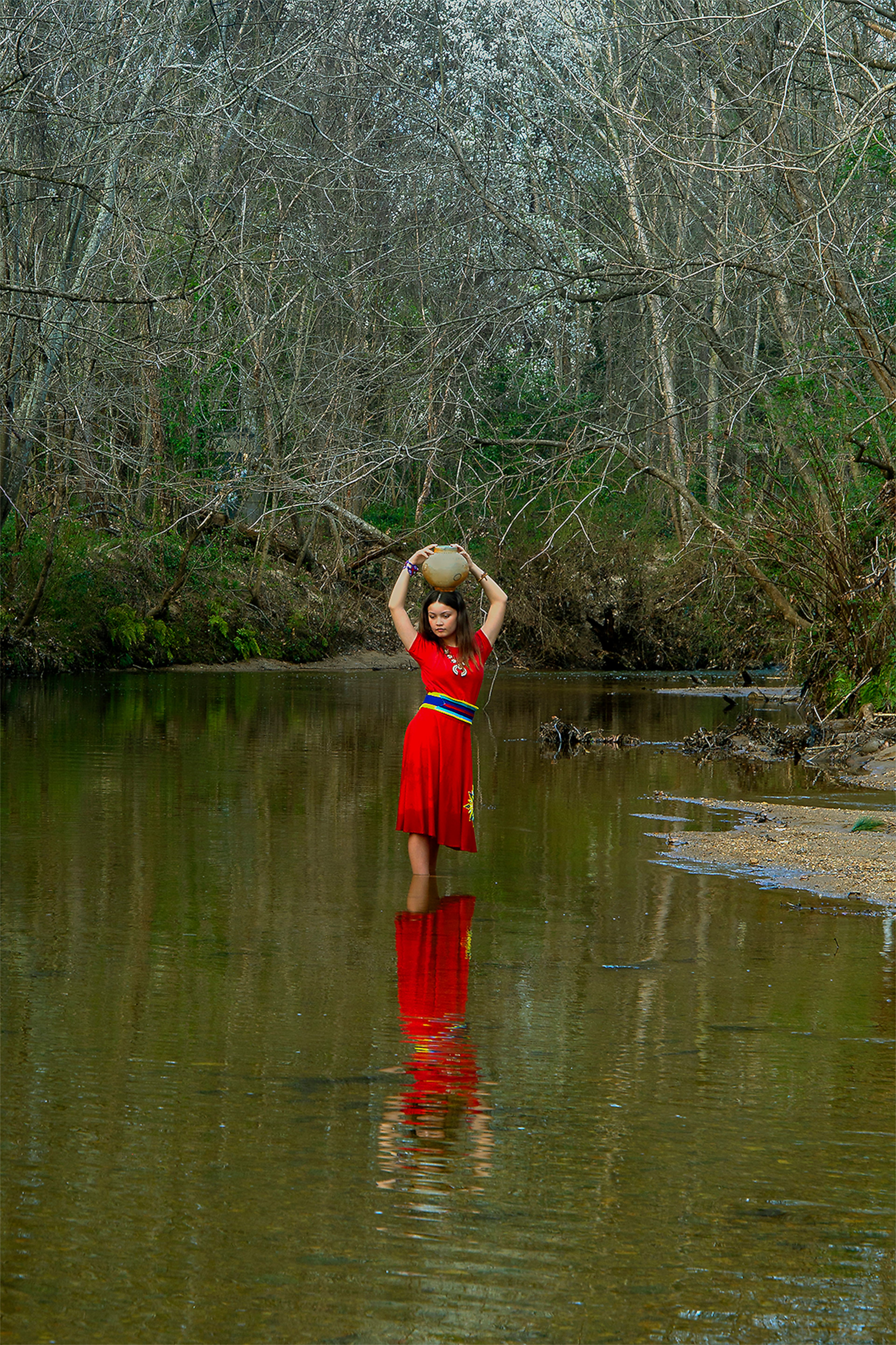 Rose M. Barron's photograph "The Water Bearer," dye sublimation print on poplin, 72 inches by 48 inches. (Courtesy of Rose M. Barron)