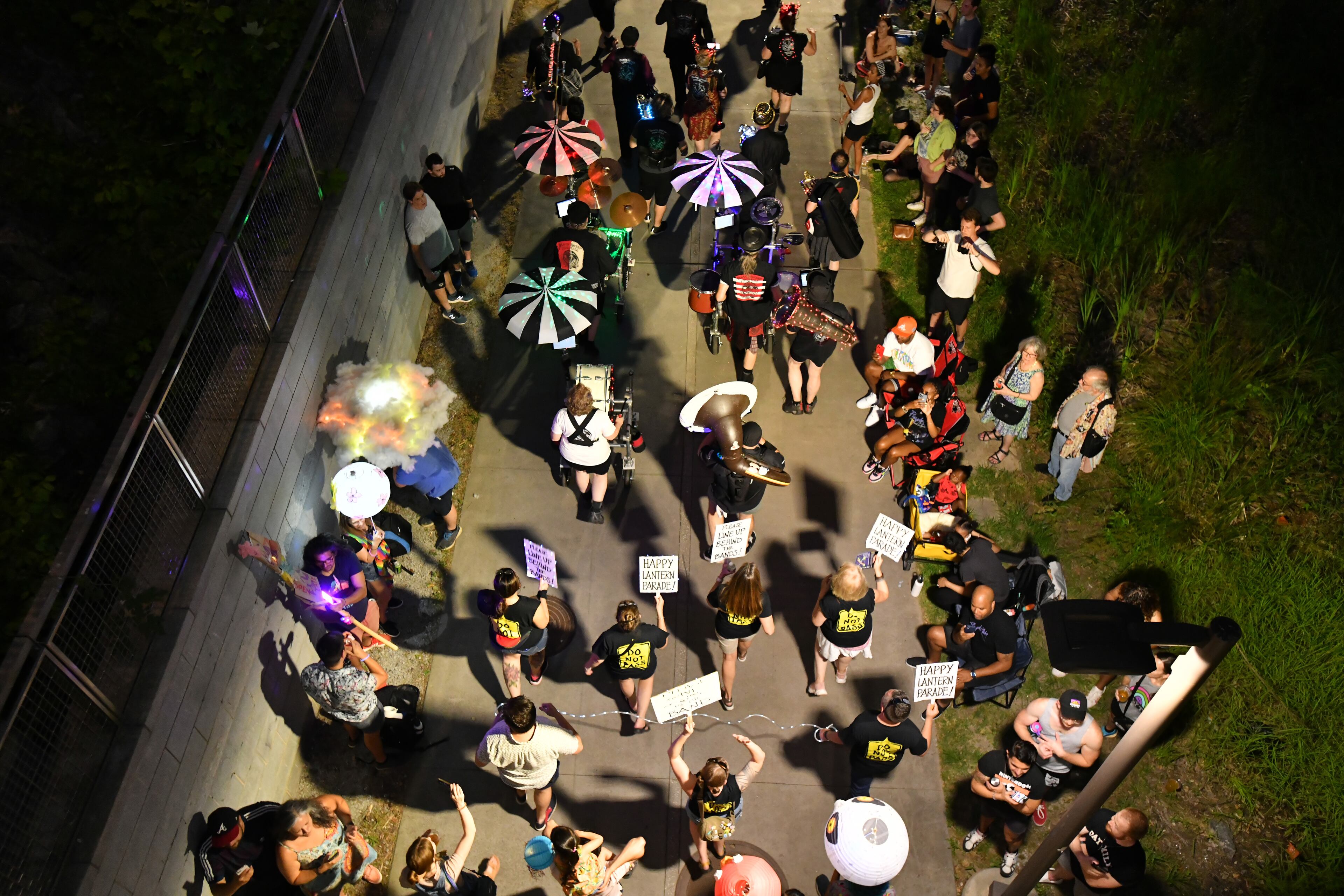 After a two-year hiatus because of the pandemic, thousands of participants and onlookers enjoy the Atlanta Beltline Lantern Parade on the Westside Trail on Saturday night, May 21, 2022. (Hyosub Shin / Hyosub.Shin@ajc.com)