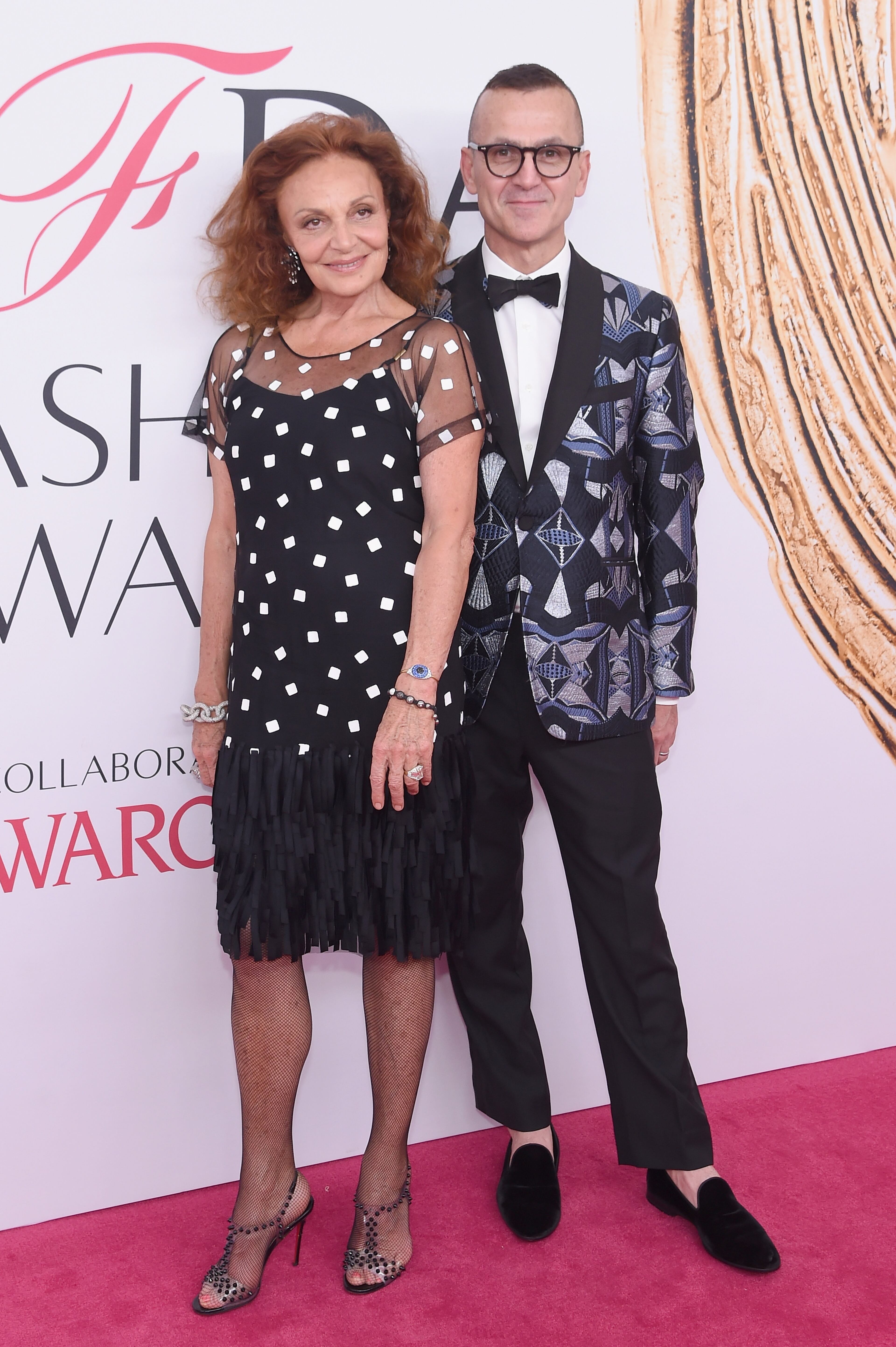 NEW YORK, NY - JUNE 06: CFDA President and CEO Steven Kolb and designer Diane von Furstenberg attend the 2016 CFDA Fashion Awards at the Hammerstein Ballroom on June 6, 2016 in New York City. (Photo by Jamie McCarthy/Getty Images)