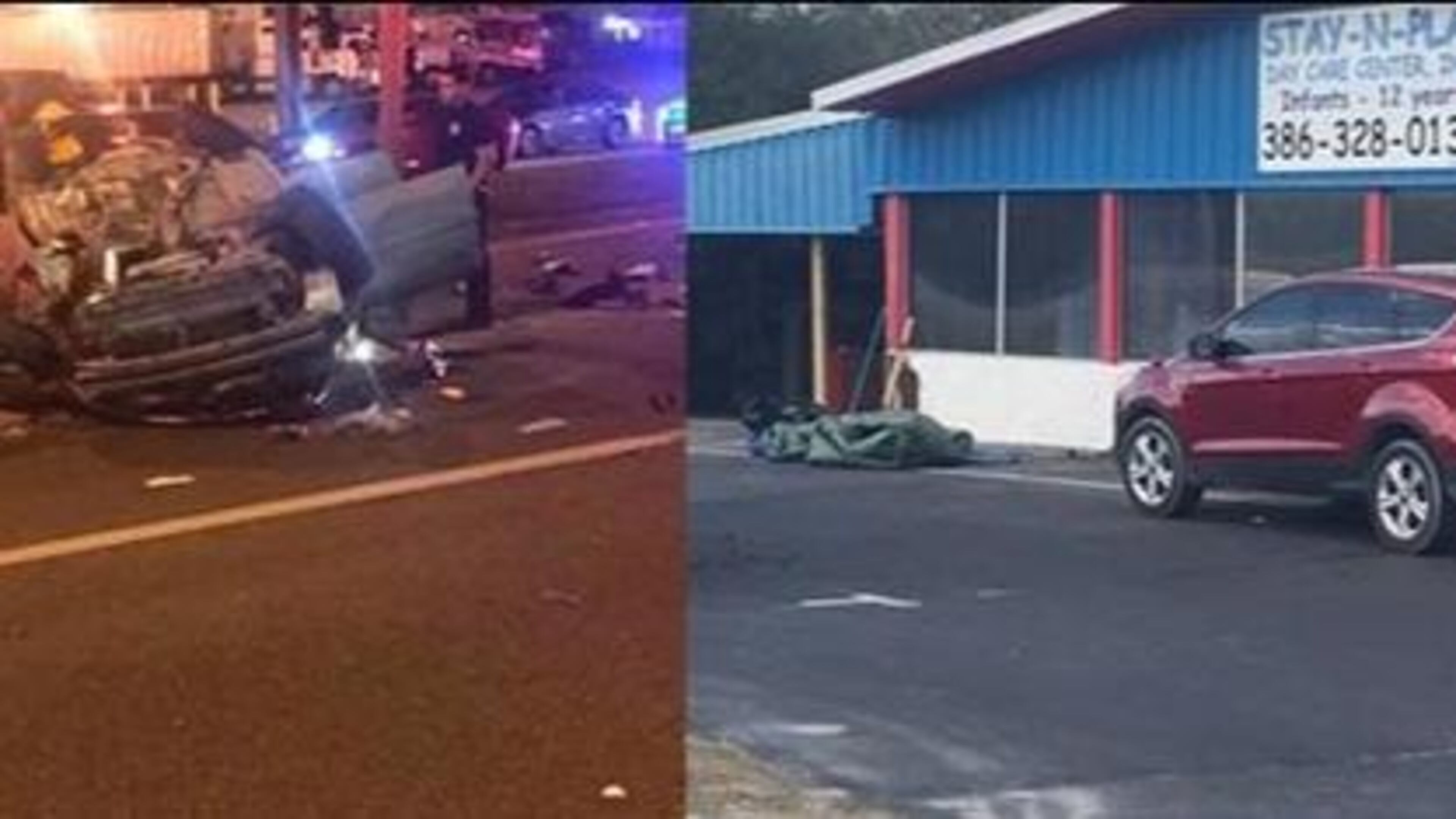 A car barreled into a Florida daycare center late Thursday.