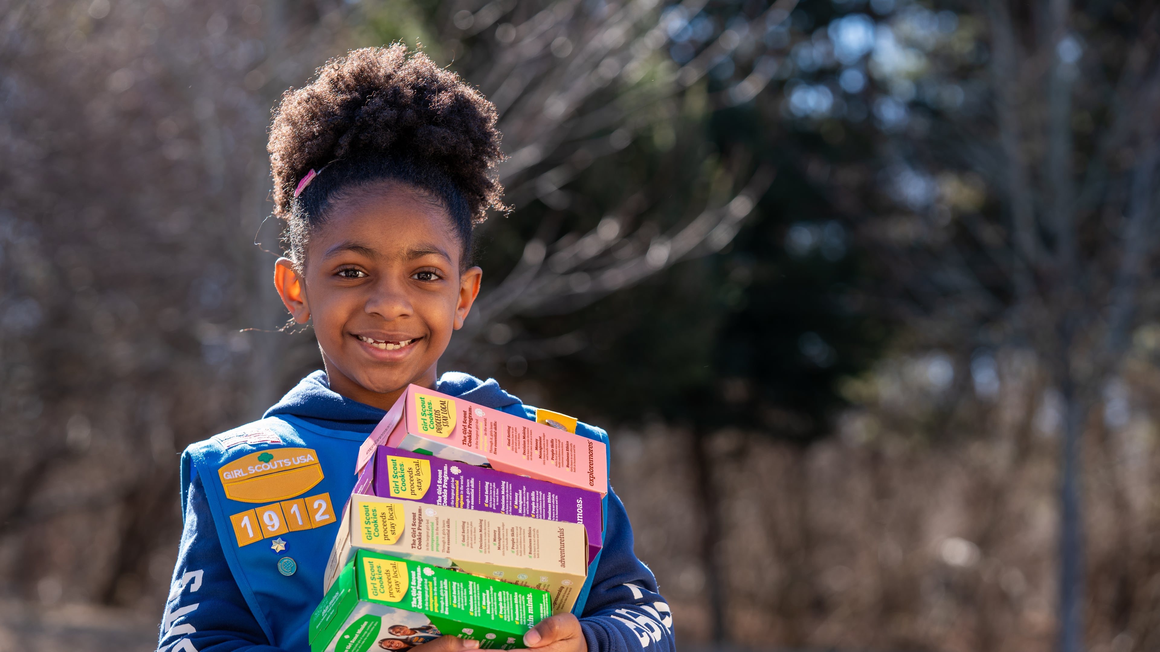 Girl Scout Cookies are here, and the new cookie, Exploremores, features three Atlanta-area Girl Scouts on the box. Cookies are $6 a box, the same price as last year. Proceeds go back into the organization and troops to help offset the cost of activities and service projects. (Courtesy of Girl Scouts of Greater Atlanta)