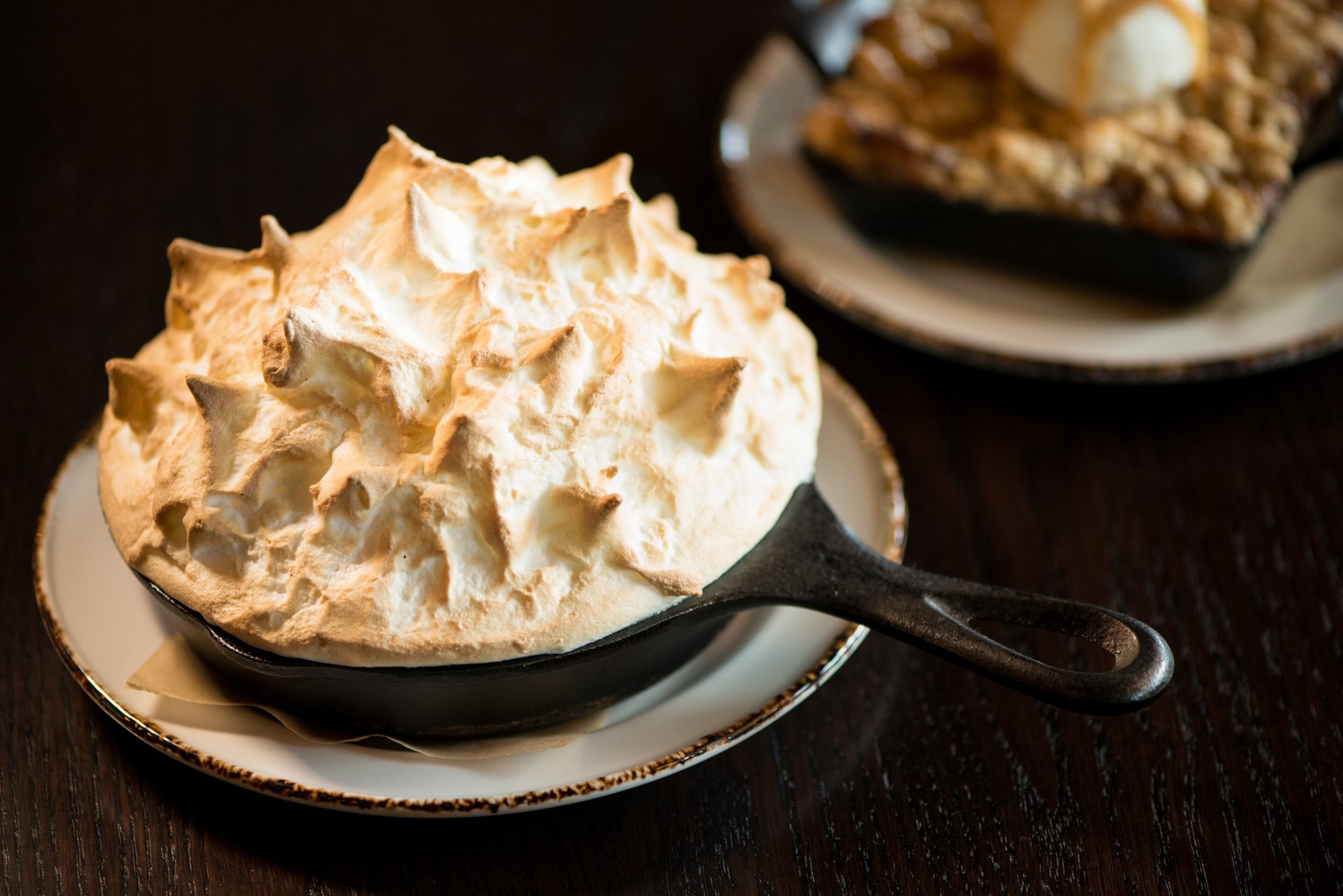 New Realm Brewing Grandma's Warm Banana Pudding with Meringue Crust. Photo credit- Mia Yakel.