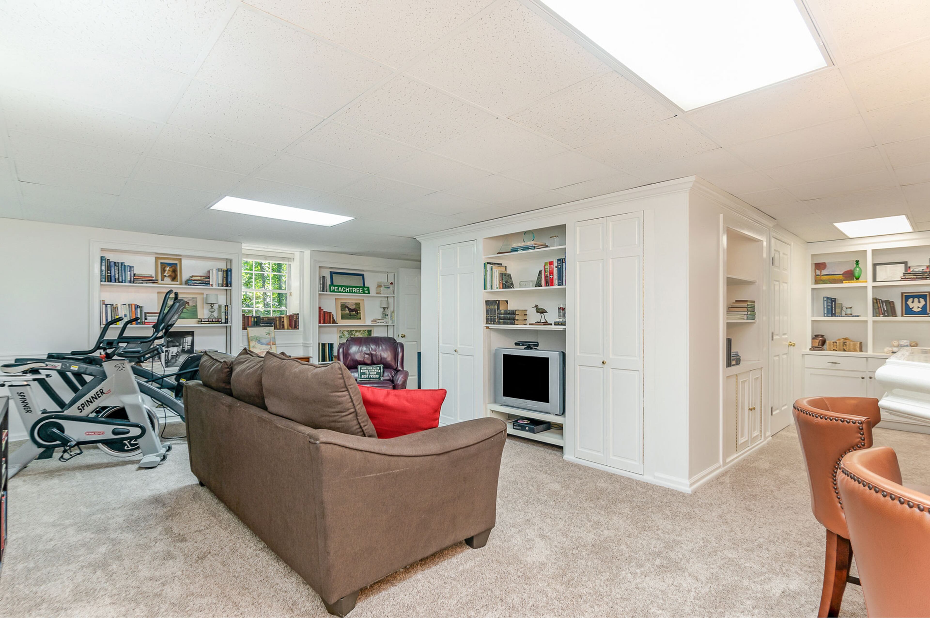 Terrace level recreation/family room. Text by Stephanie Lewis Wilson