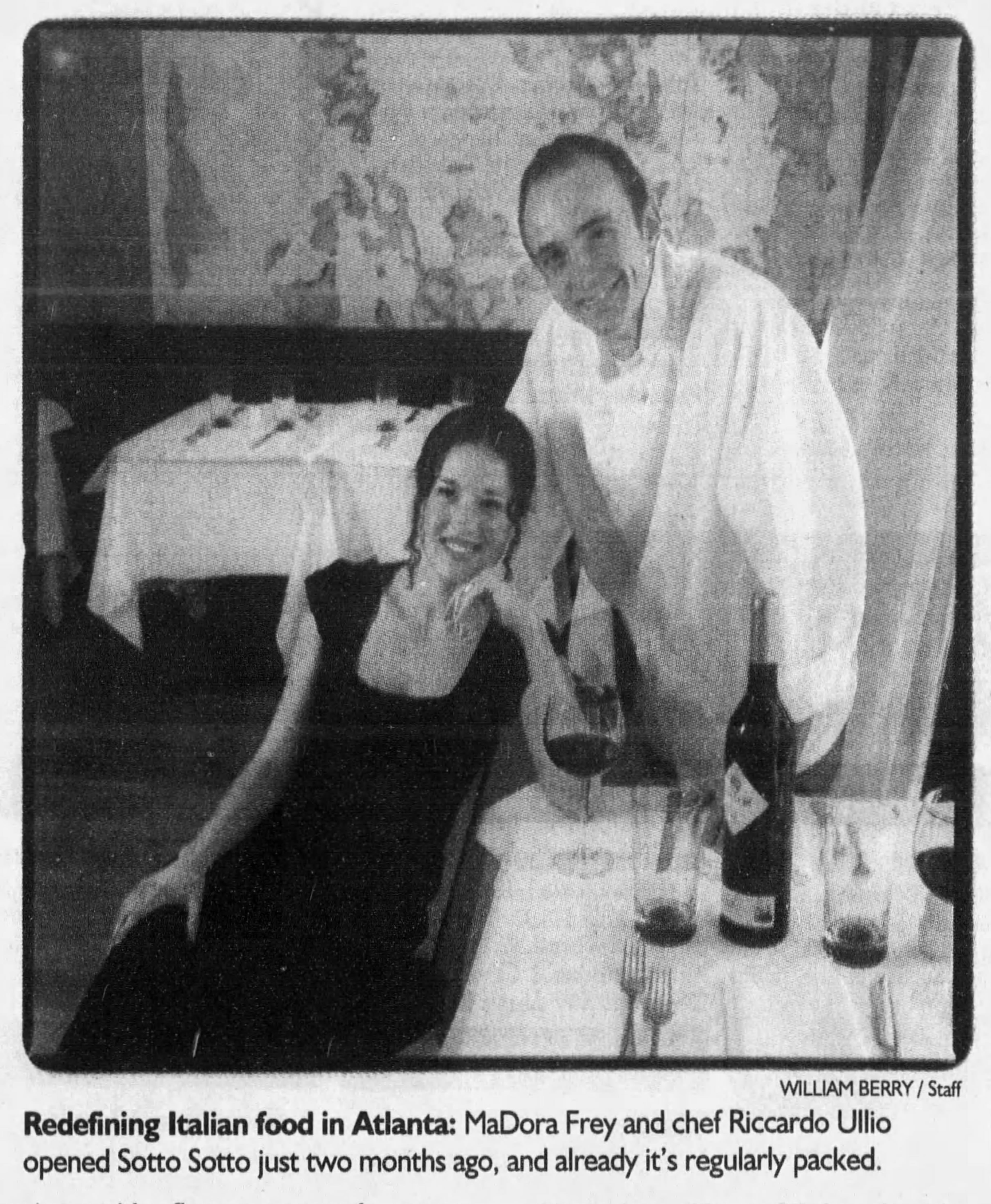 An image from The Atlanta Journal-Constitution's initial review of Sotto Sotto in 1999. (File)