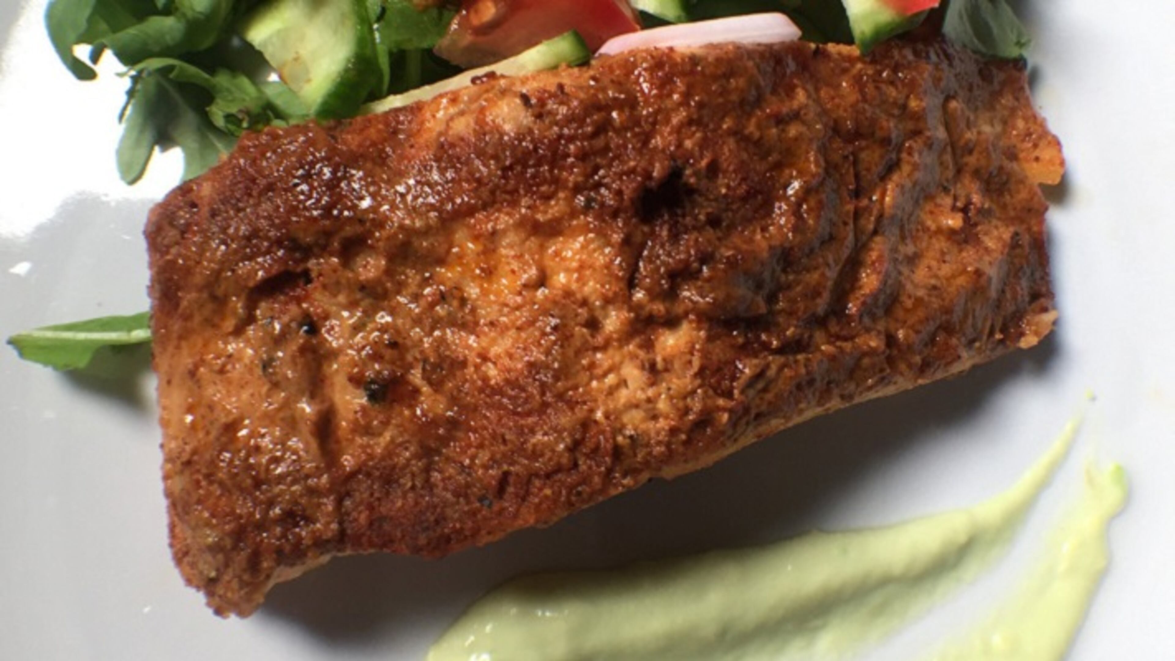 Ancho-spiced Salmon with Avocado Crema. (Susan Selasky/Detroit Free Press/TNS)