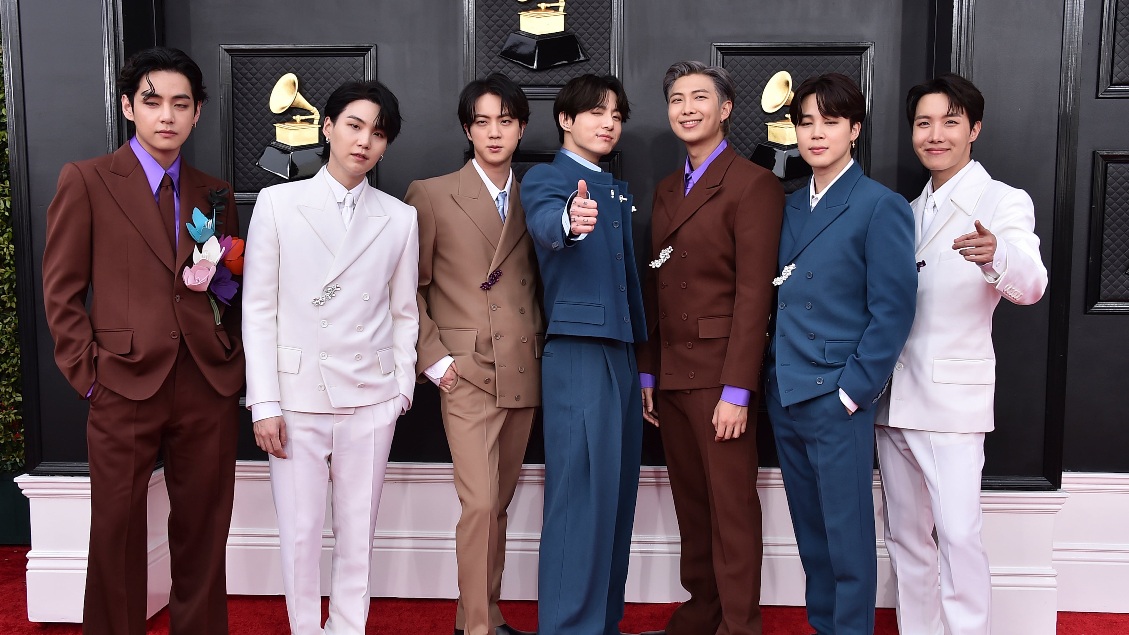 FILE - Korean group BTS appears at the 64th Annual Grammy Awards in Las Vegas on April 3, 2022. (Photo by Jordan Strauss/Invision/AP, File)
