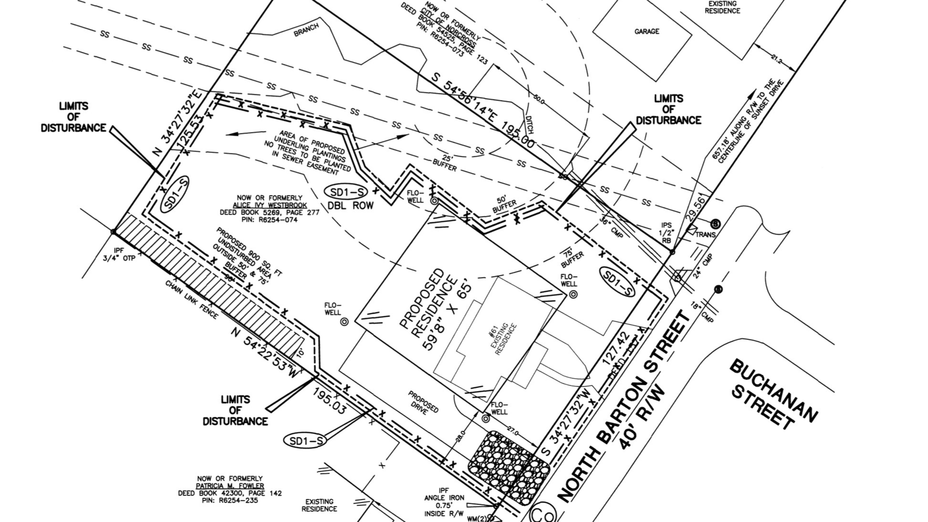 Norcross approves a stream buffer vraiance for new home construction at 61 North Barton St. Courtesy City of Norcross