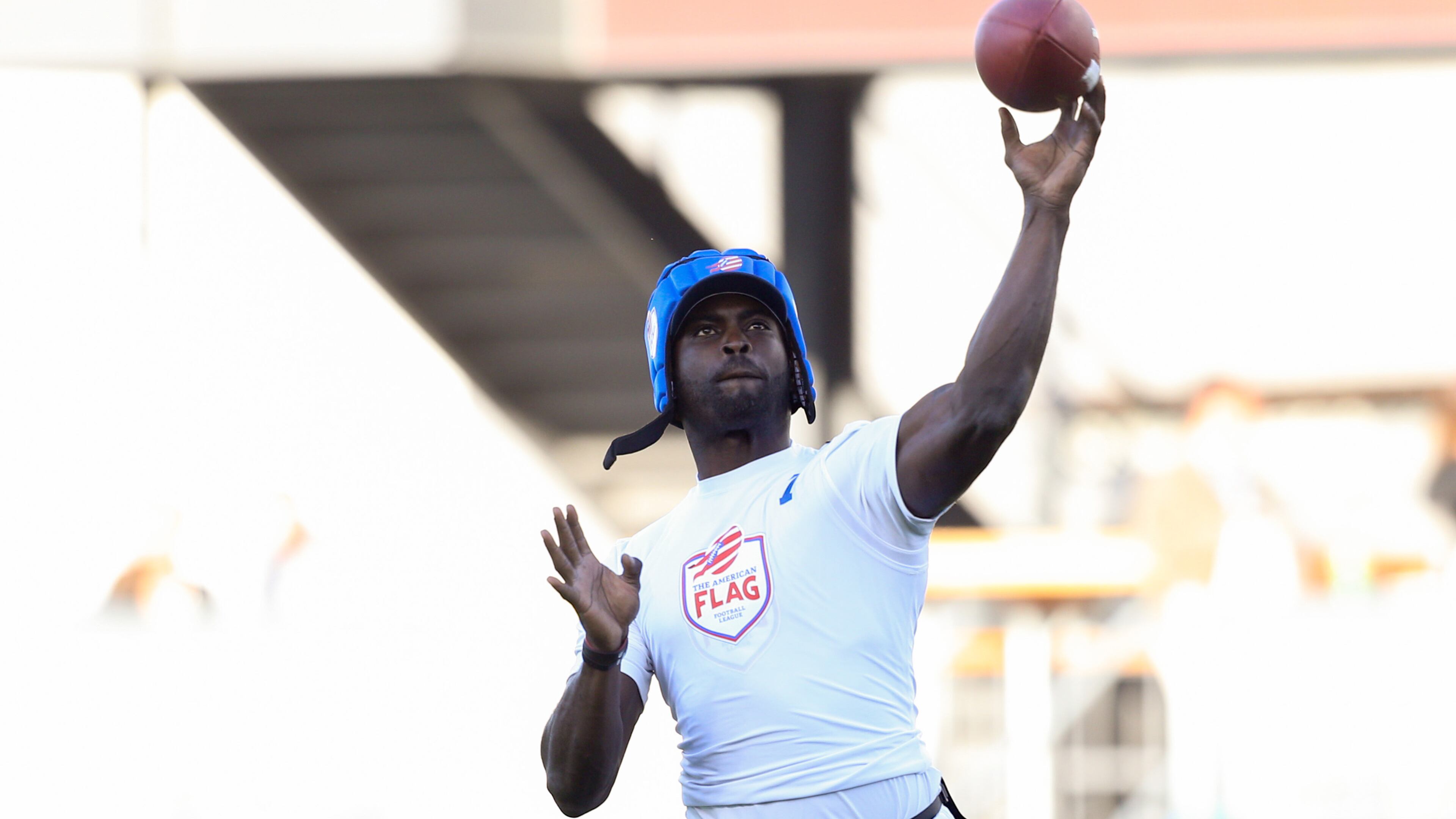 Michael Vick during the inaugural American Flag Football League (AFFL) game between Team Vick and Team Owens at Avaya Stadium on Tuesday June 27, 2017 in San Jose, Calif.