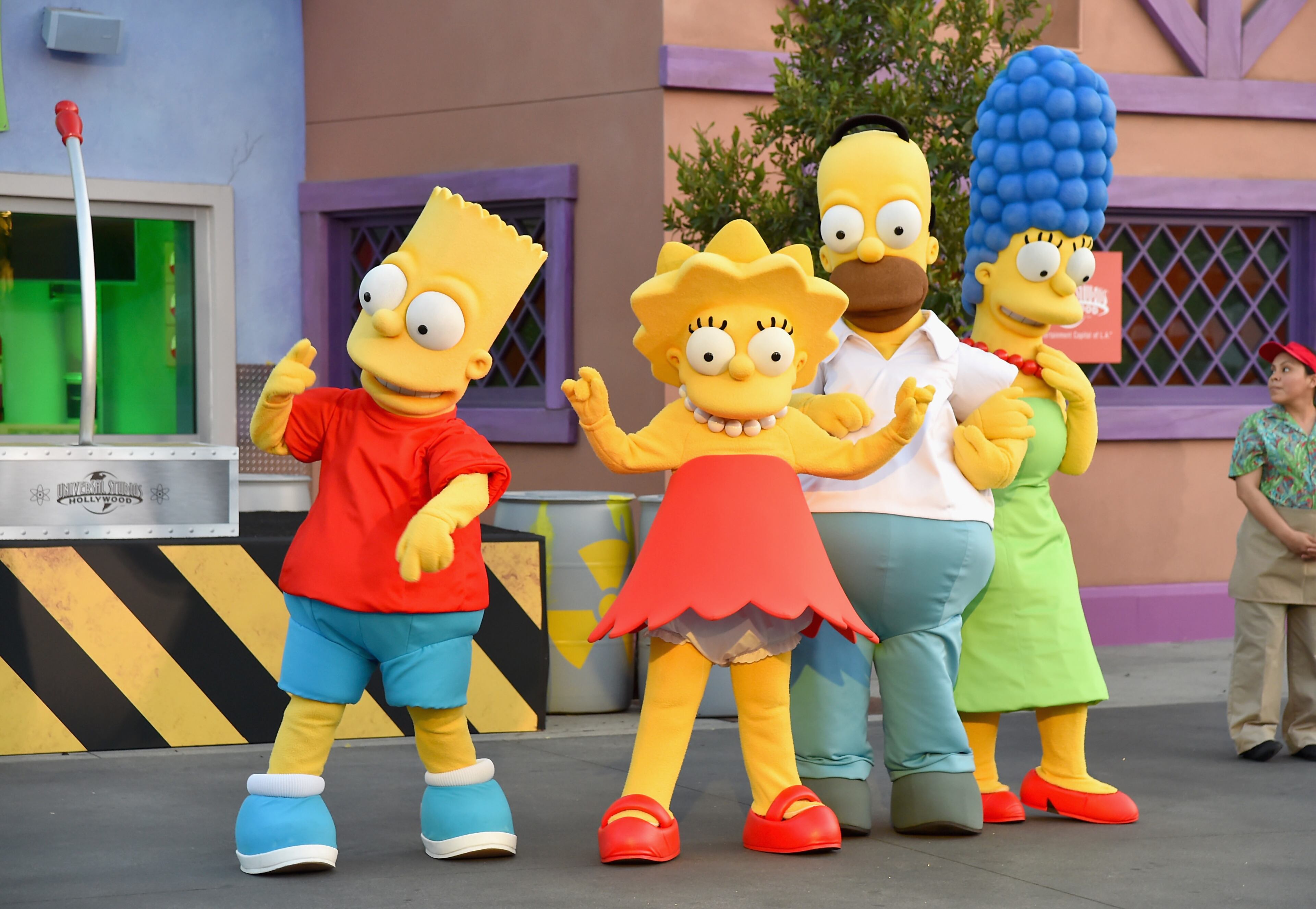 UNIVERSAL CITY, CA - MAY 12: The Simpsons attend the "Taste of Springfield" press event at Universal Studios Hollywood on May 12, 2015 in Universal City, California. (Photo by Alberto E. Rodriguez/Getty Images)